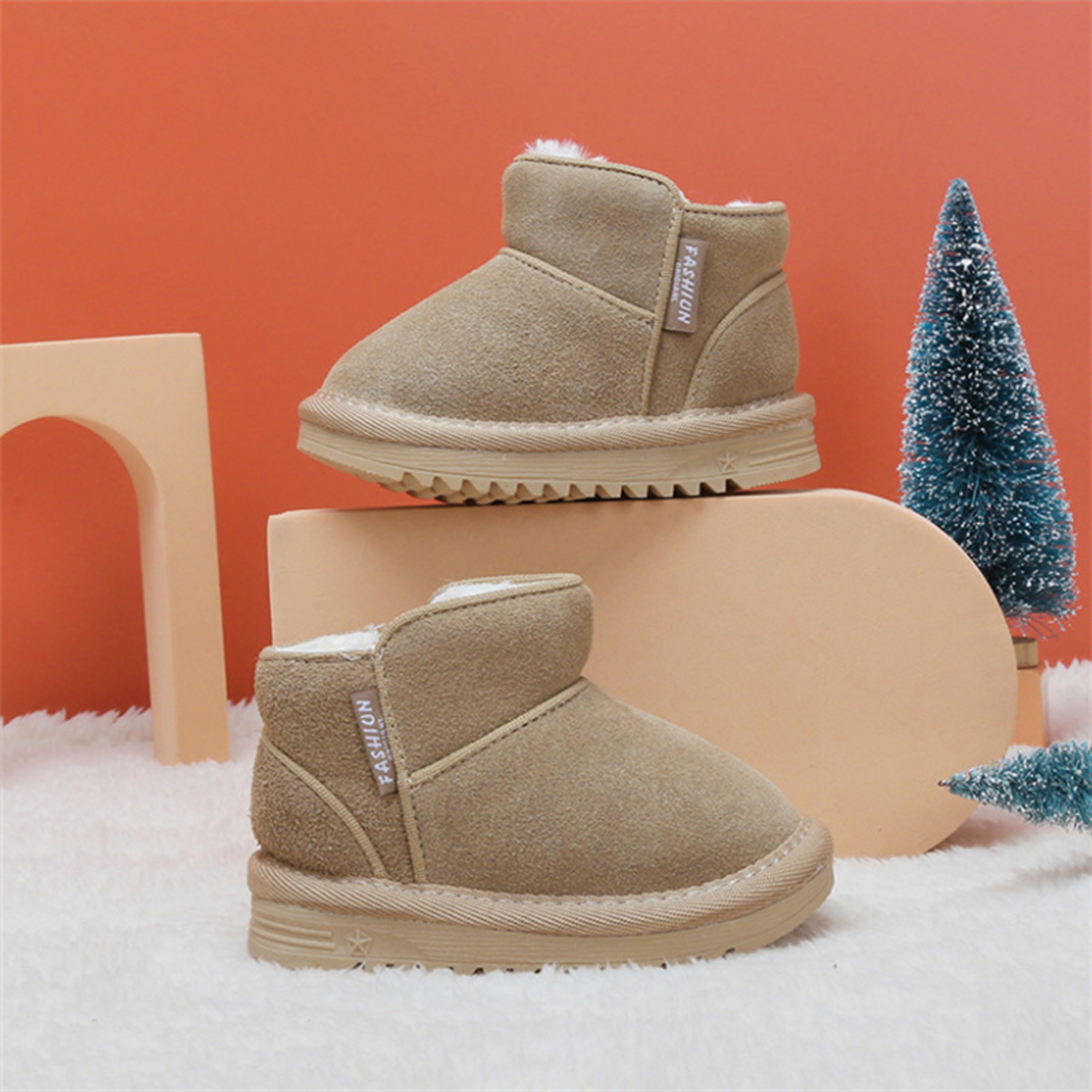 New Winter Baby Snow Boots Leather Warm Plush Infant Shoes Zip Side Soft Sole Fashion Toddler Boys Girls Cold Boots – view 4