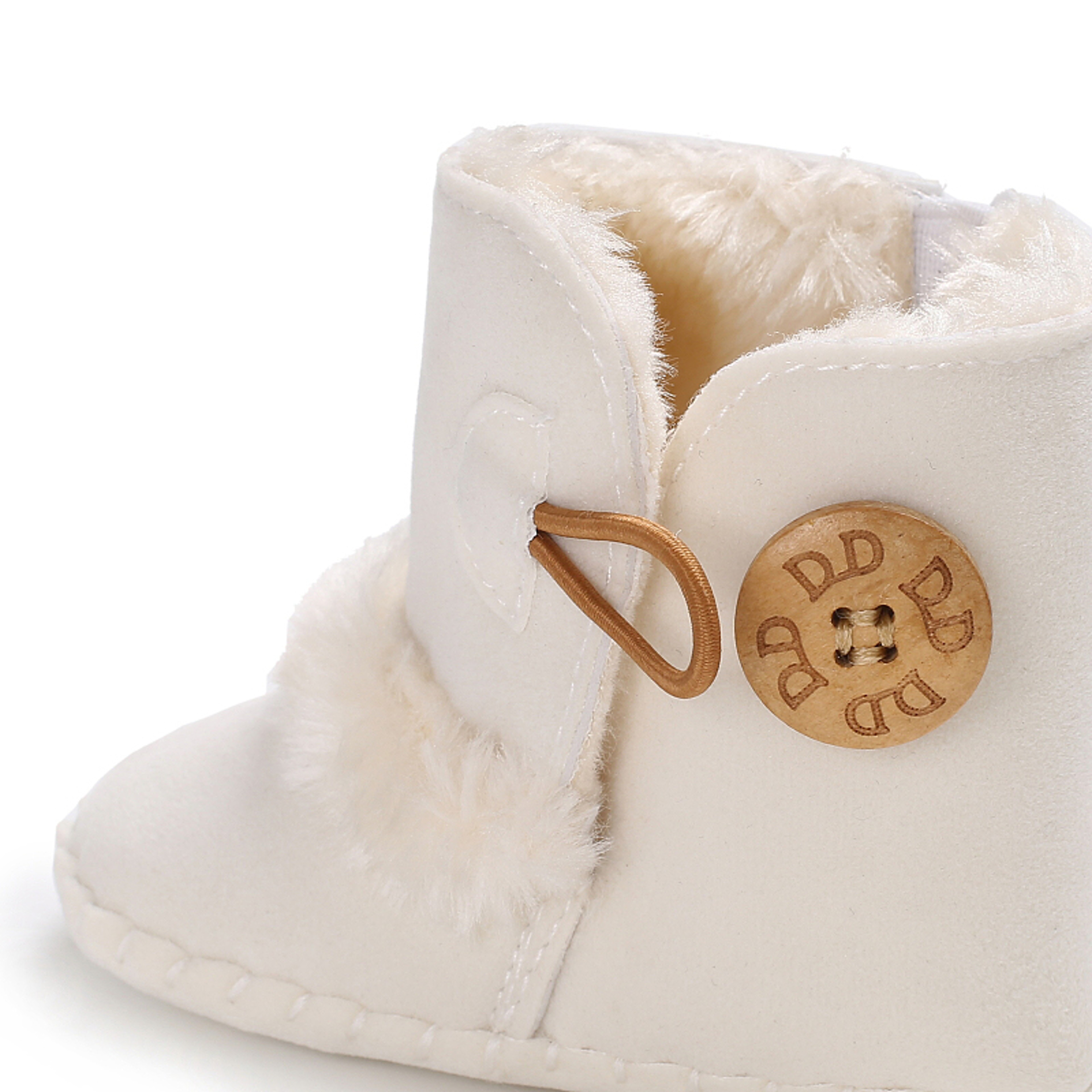 Winter Baby Plush Thickened Warm Rubber Sole Snow Boots, Anti Slip Indoor Outdoor First Step Toddler Walking Shoes – view 6