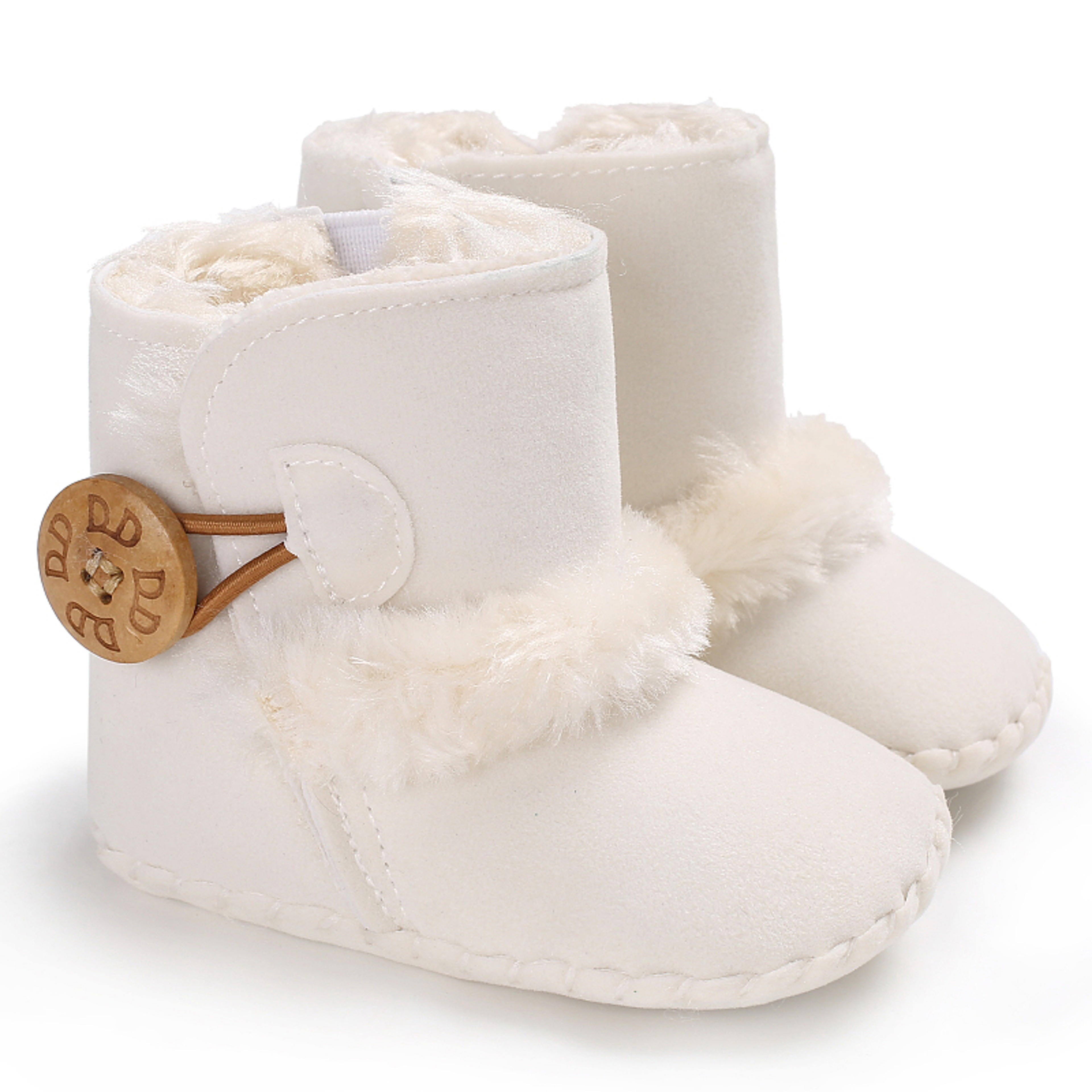 Winter Baby Plush Thickened Warm Rubber Sole Snow Boots, Anti Slip Indoor Outdoor First Step Toddler Walking Shoes – view 7
