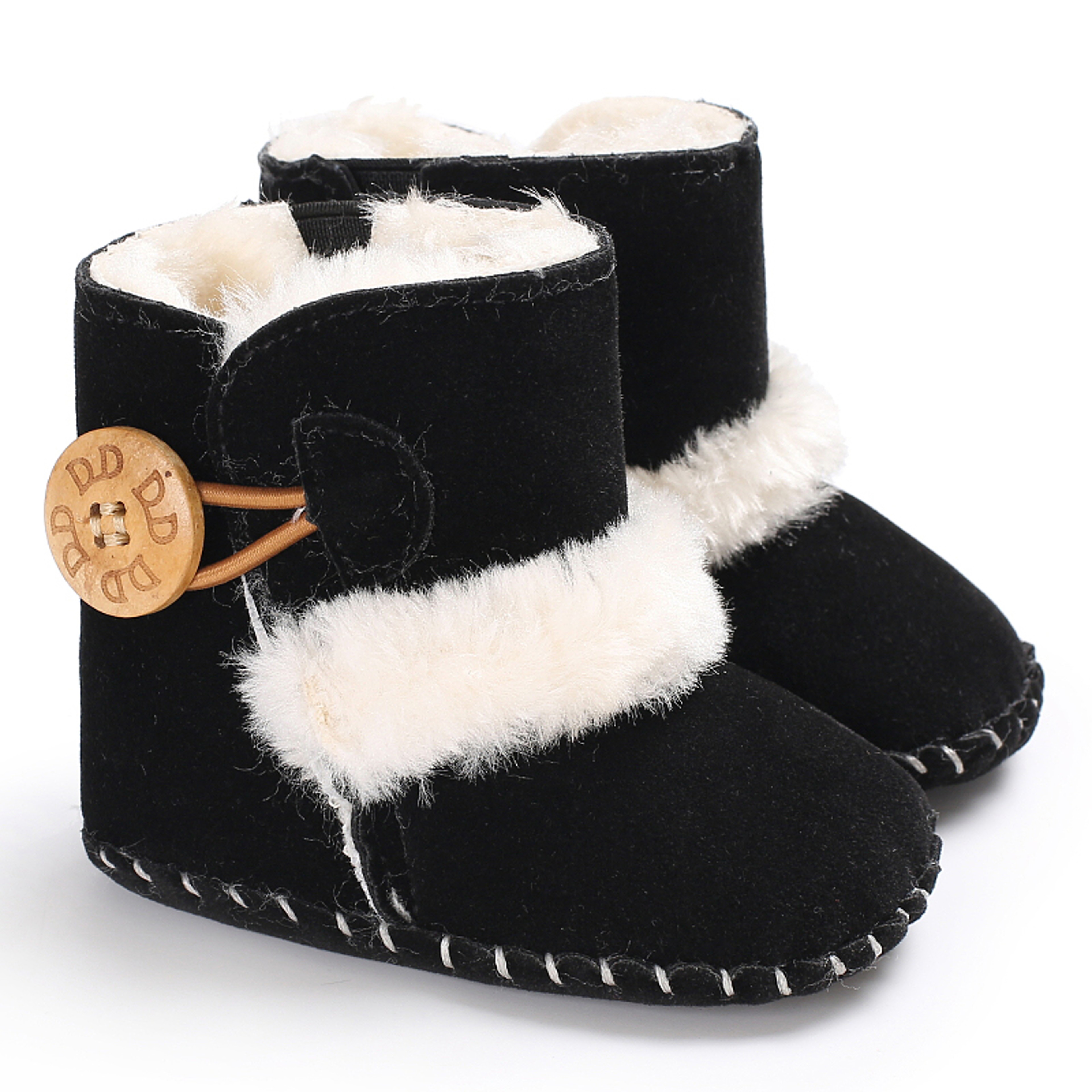 Winter Baby Plush Thickened Warm Rubber Sole Snow Boots, Anti Slip Indoor Outdoor First Step Toddler Walking Shoes – view 8