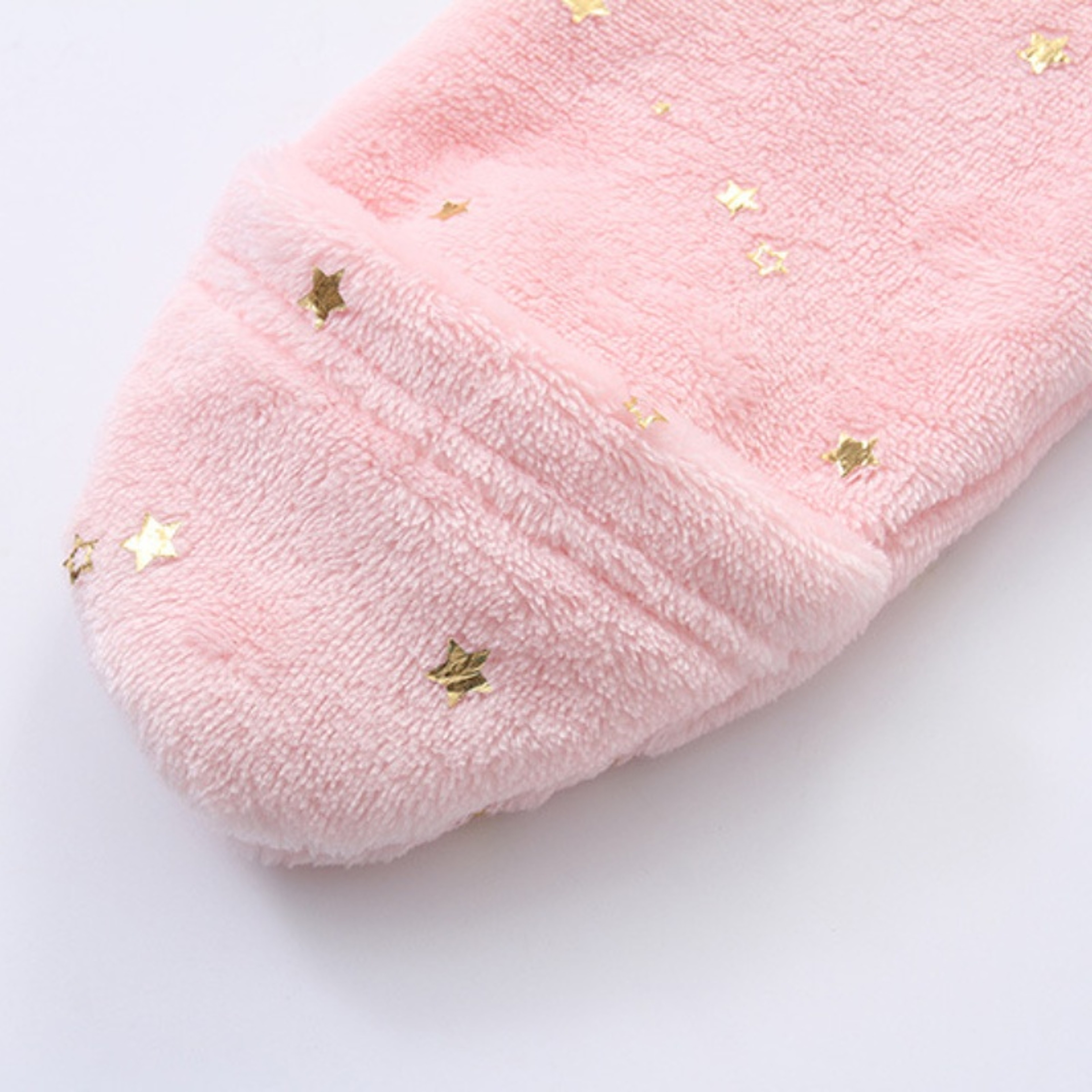 Autumn Winter Newborn Baby Footed Romper Warm Fleece Jumpsuit with Bear Ears Cute Star Cartoon Print One Piece Outfit – view 5