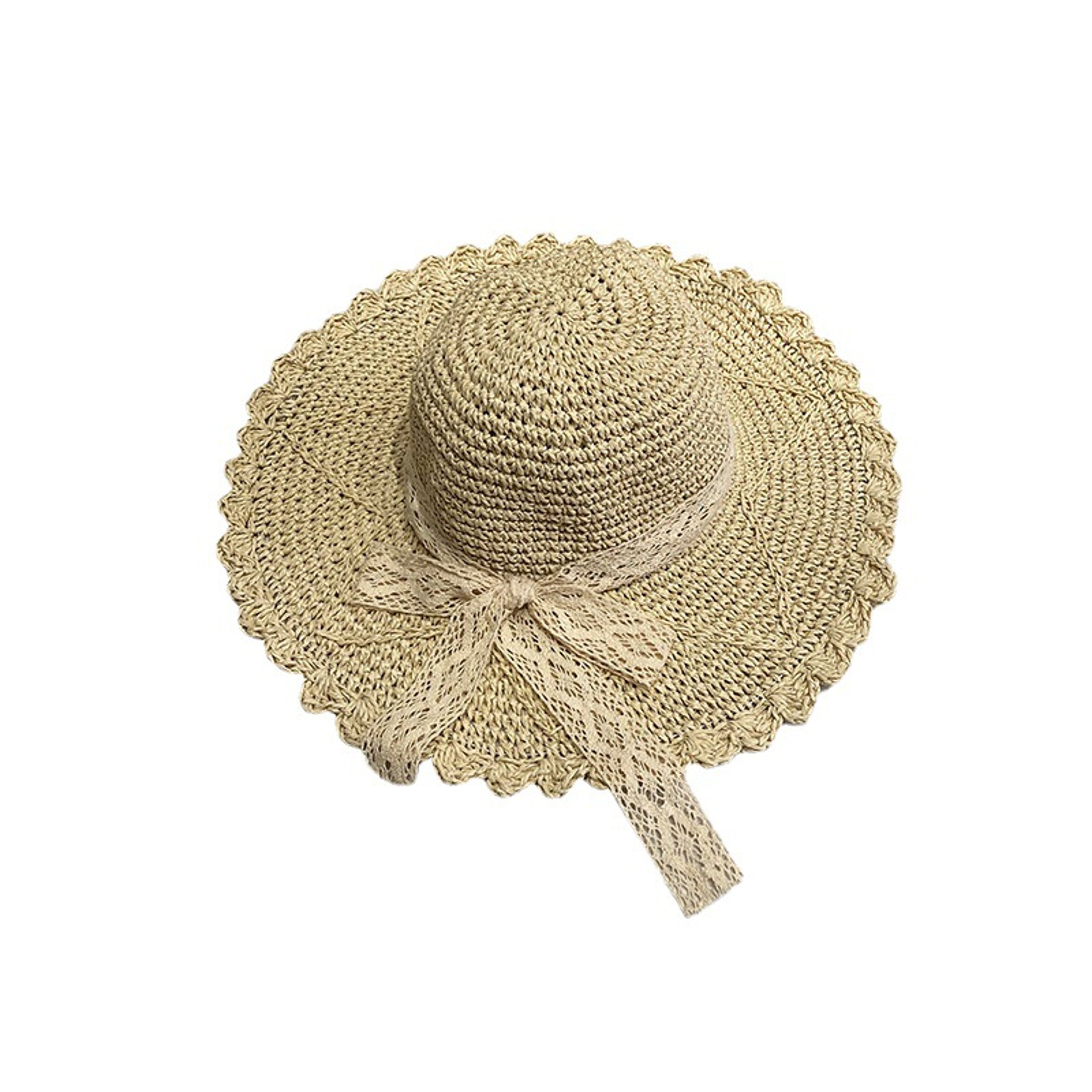 Women Widebrimmed Straw Hat  Foldable Beach Sun Hat For Summer Vacation 4