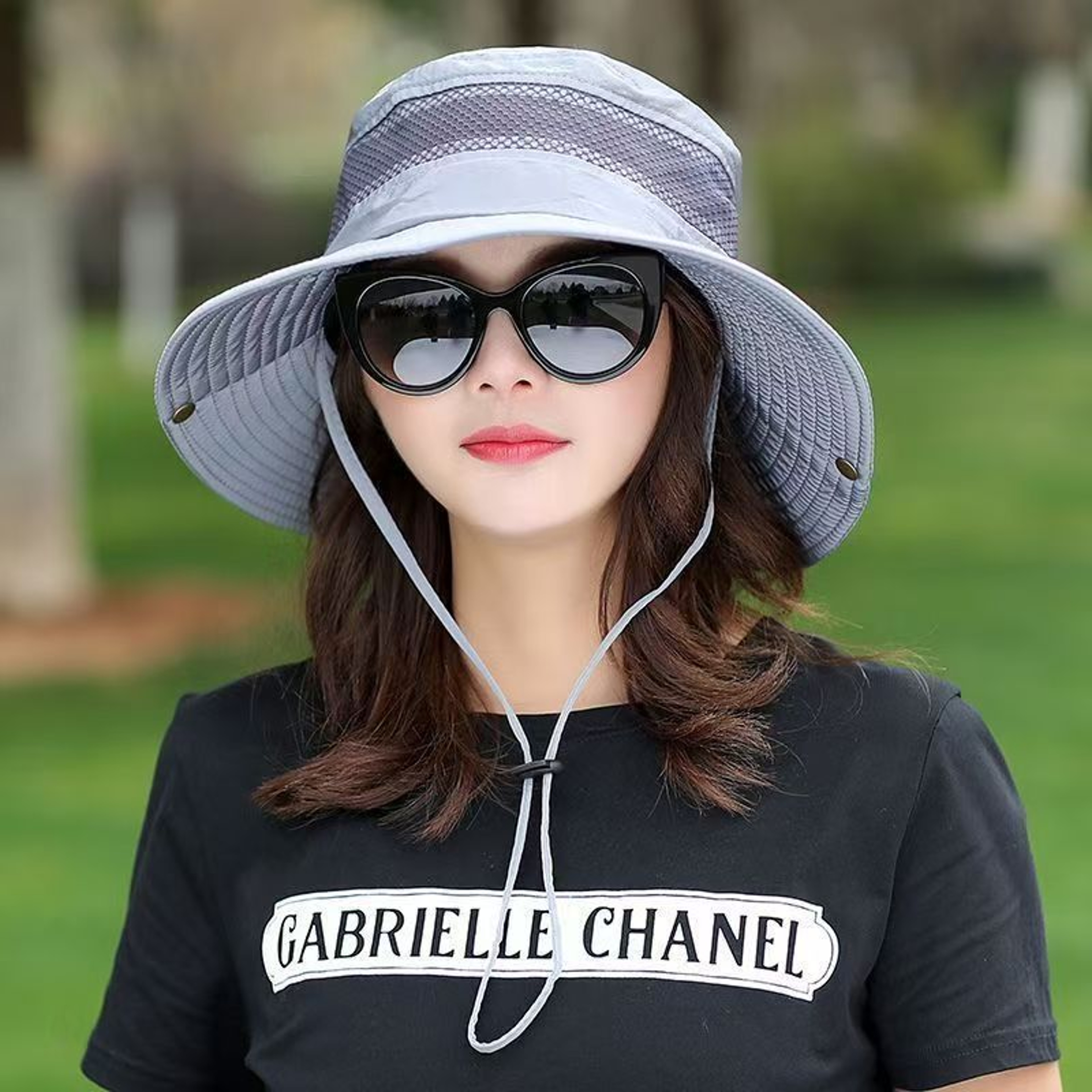 Women's Wide Brim Sun Hat with Neck Flap – Breathable UV Protection Hat for Hiking, Fishing, and Beach Travel – view 3