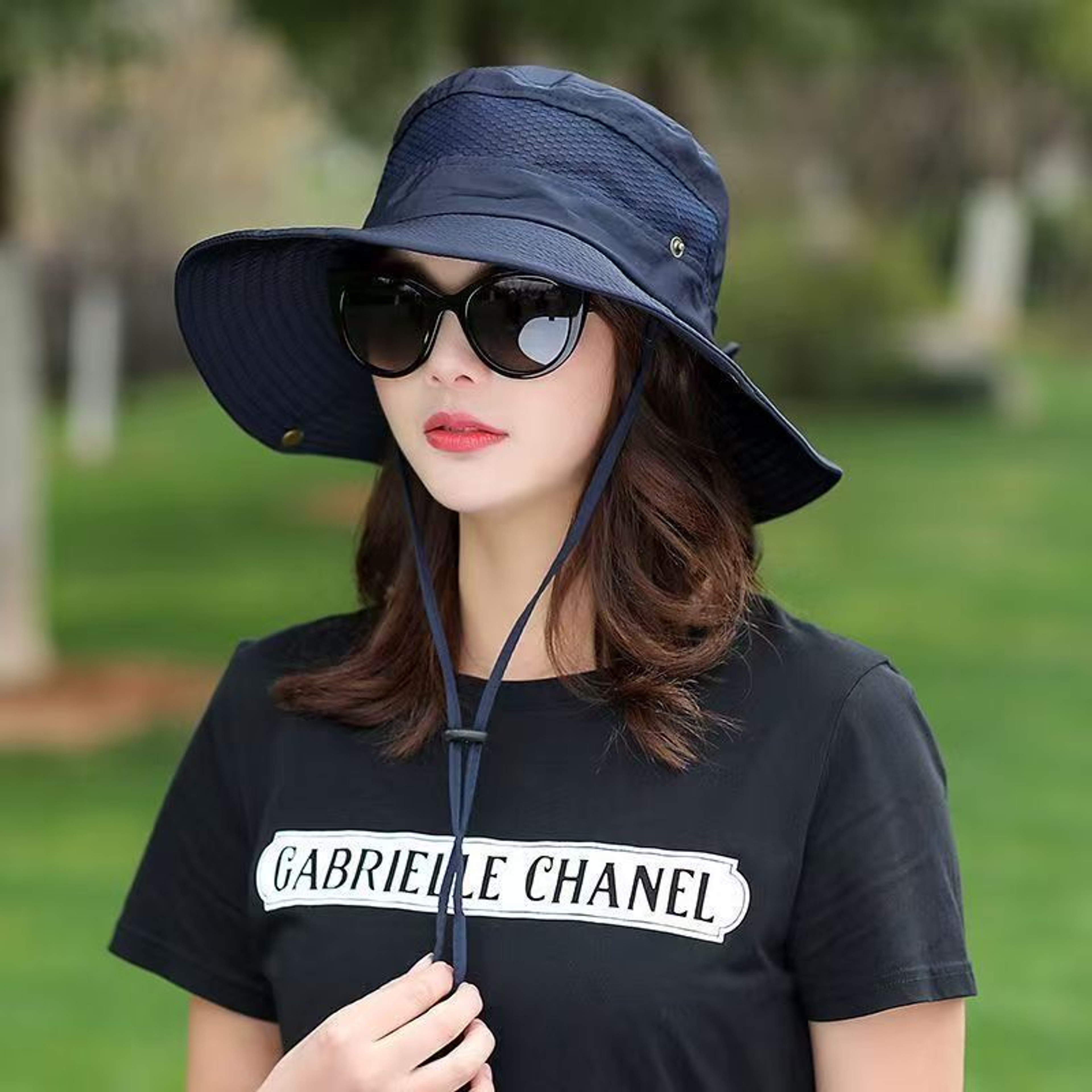 Women's Wide Brim Sun Hat with Neck Flap – Breathable UV Protection Hat for Hiking, Fishing, and Beach Travel – view 8