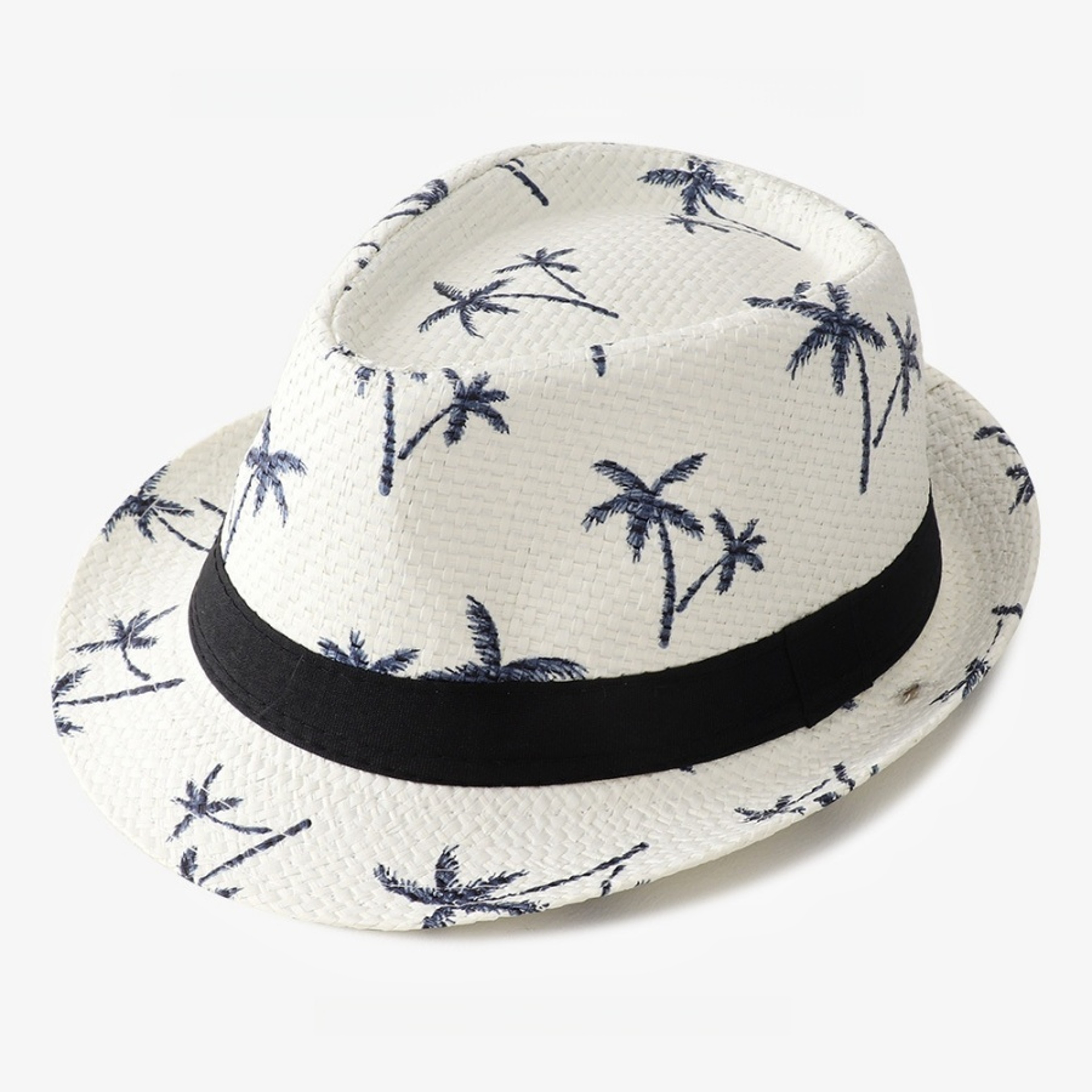 Coconut Tree Print Straw Jazz Hat For Men 3