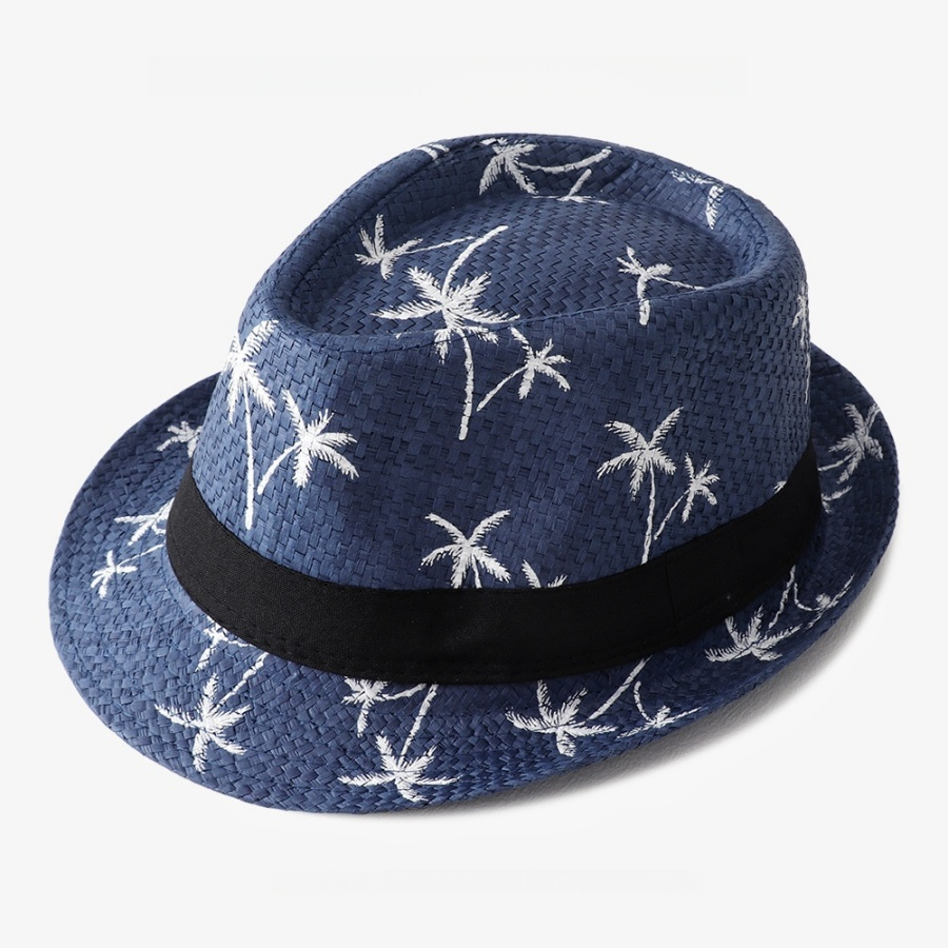 Coconut Tree Print Straw Jazz Hat For Men 4