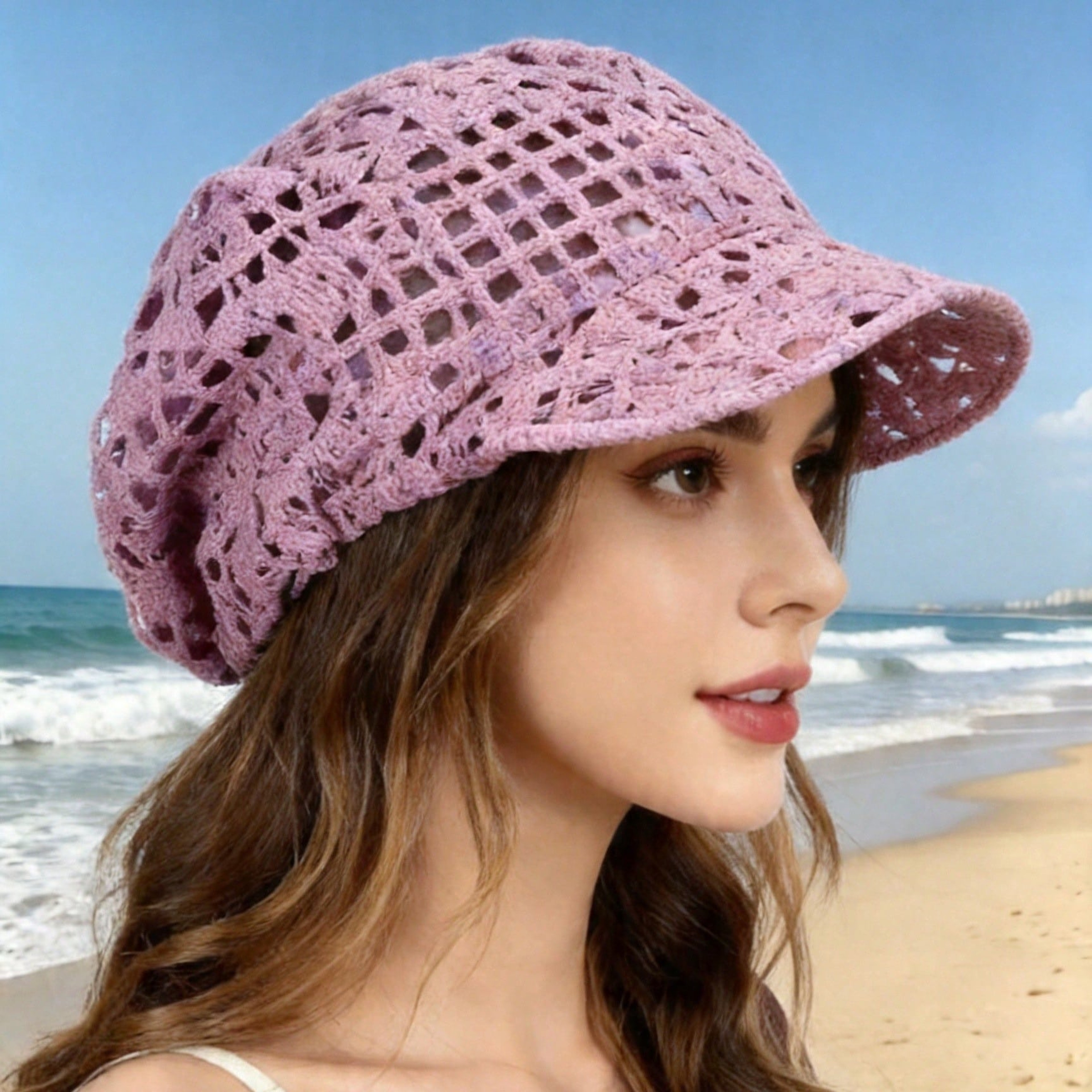 Summer Crochet Mesh Fisherman Hat Sun Protection Cap 3