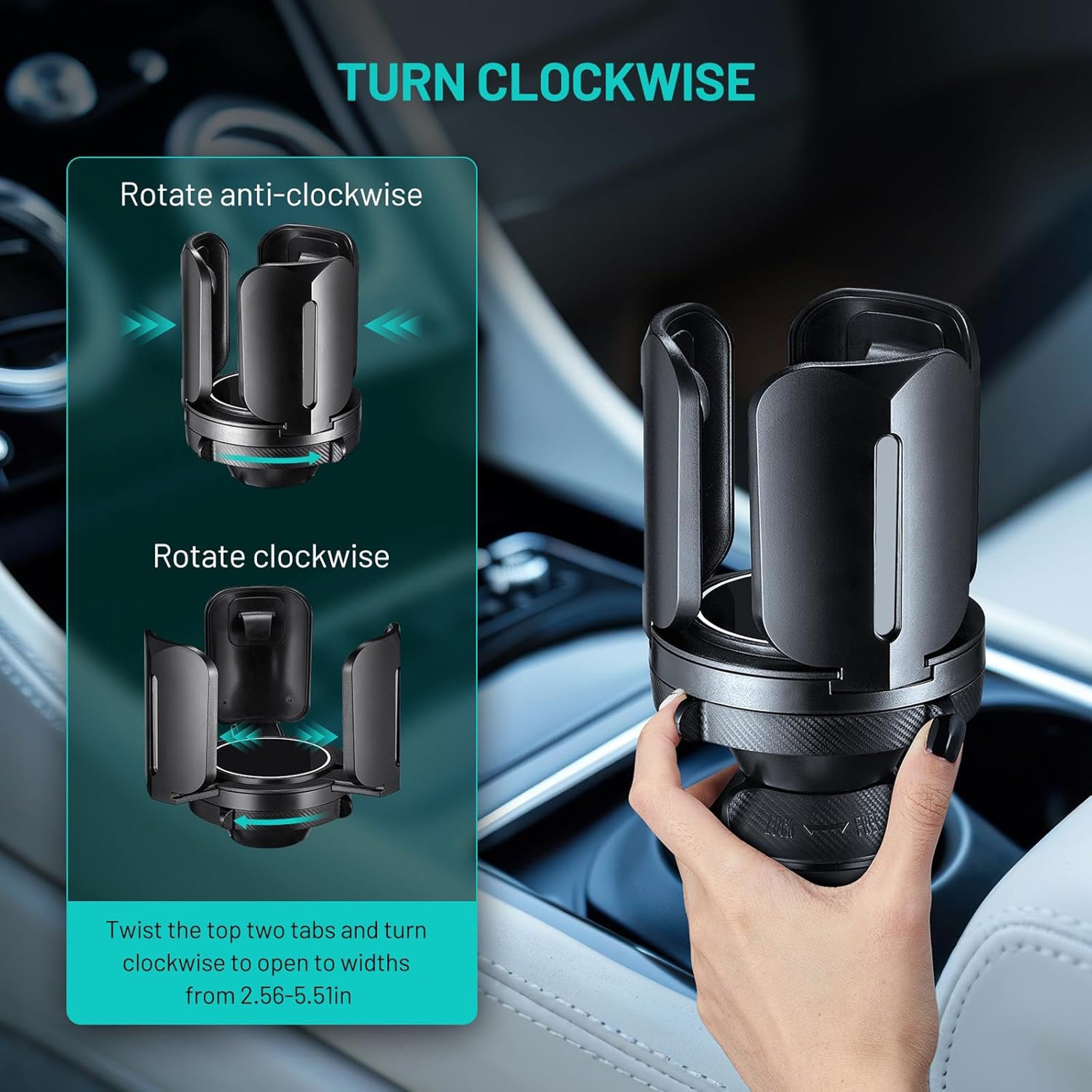 Expandable Cup Holder Adapter With Adjustable Base Upgraded Oz Large Cup Holder Expander With Coast 1