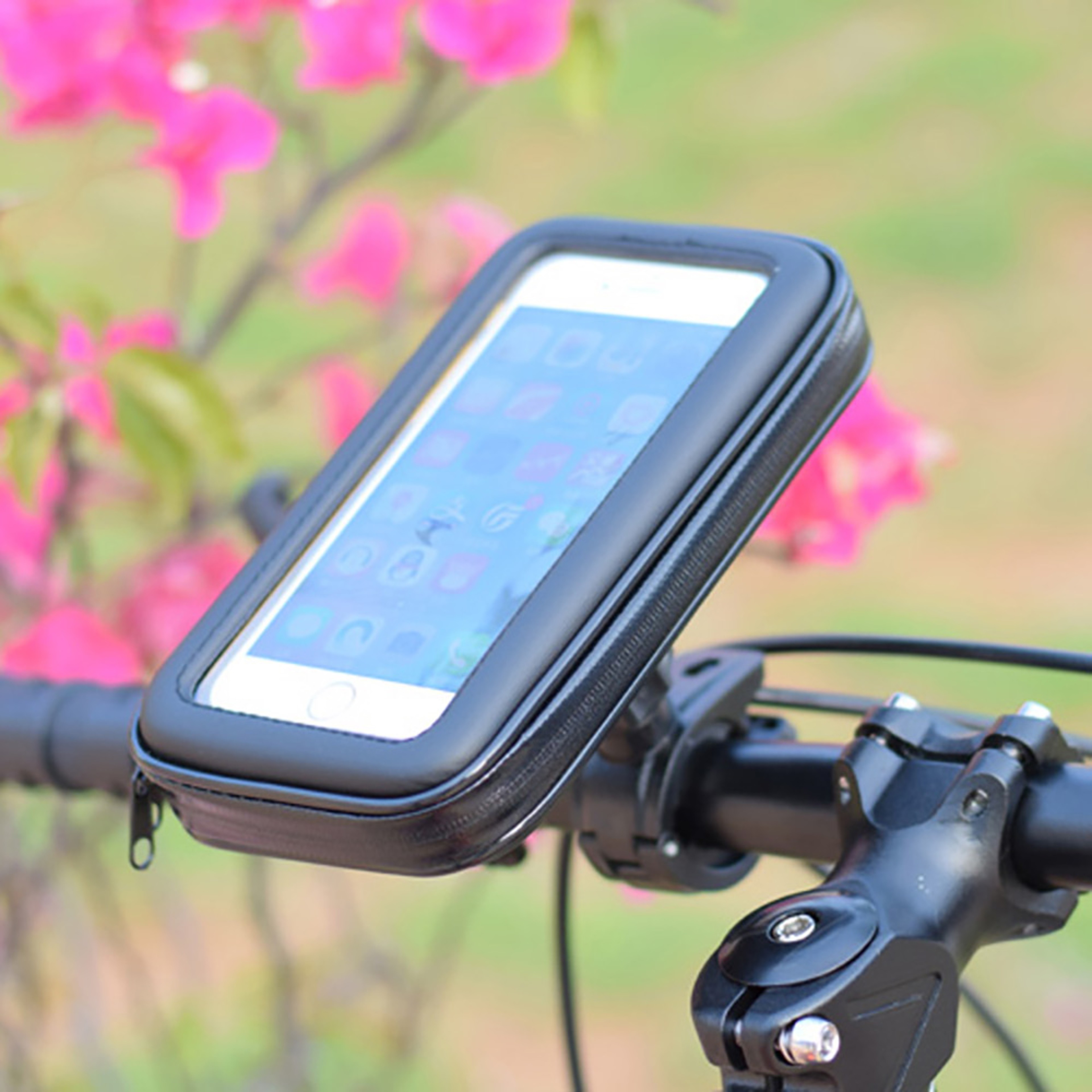 Waterproof Bike Phone Holder, Motorcycle Phone Mount, Fully Enclosed Touch Sensitive Design, Compatible with All Phones – view 1