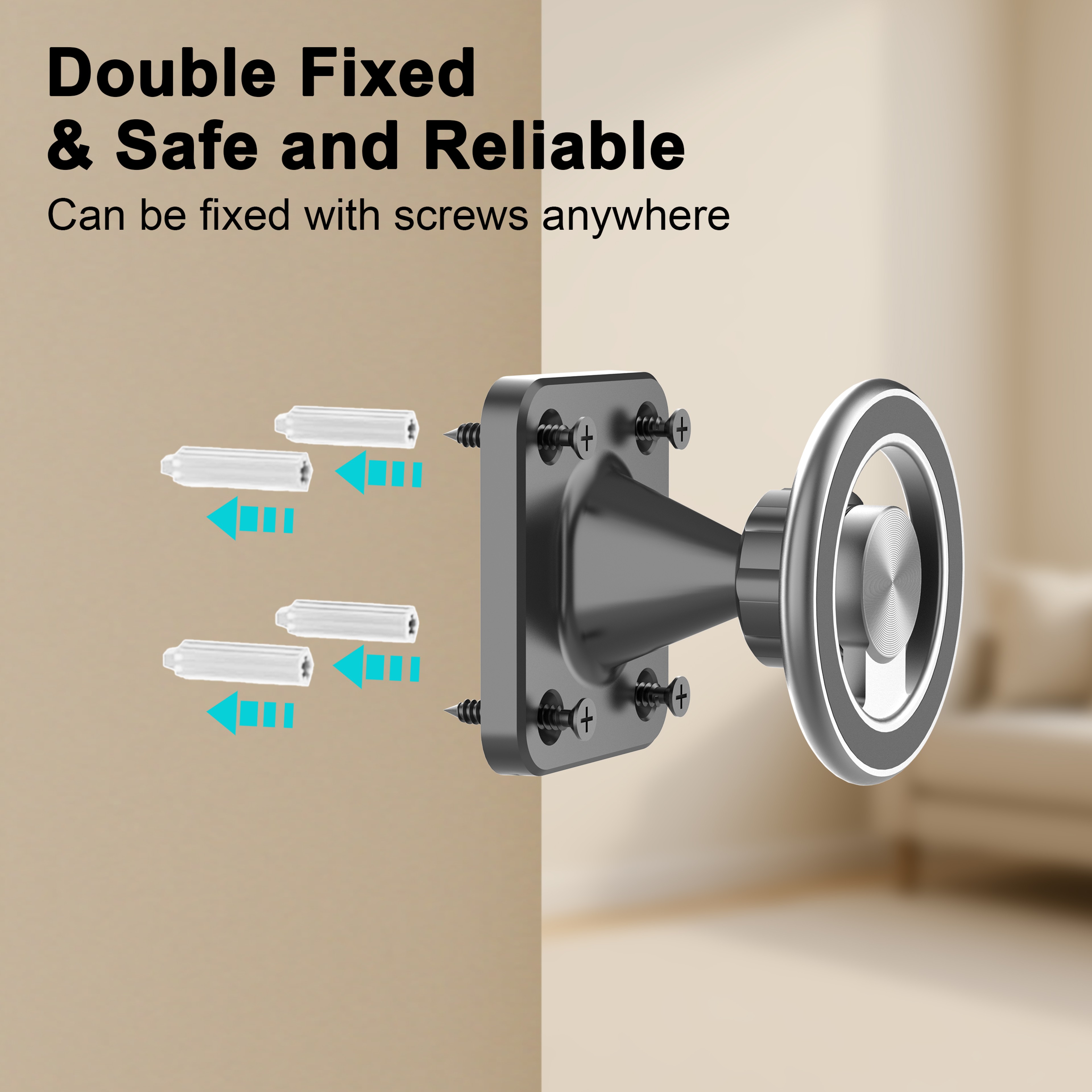 Phone Holder For Truck Car Boat Wall Desk Magnetic Wall Mount Compatible With All Smartphones 2