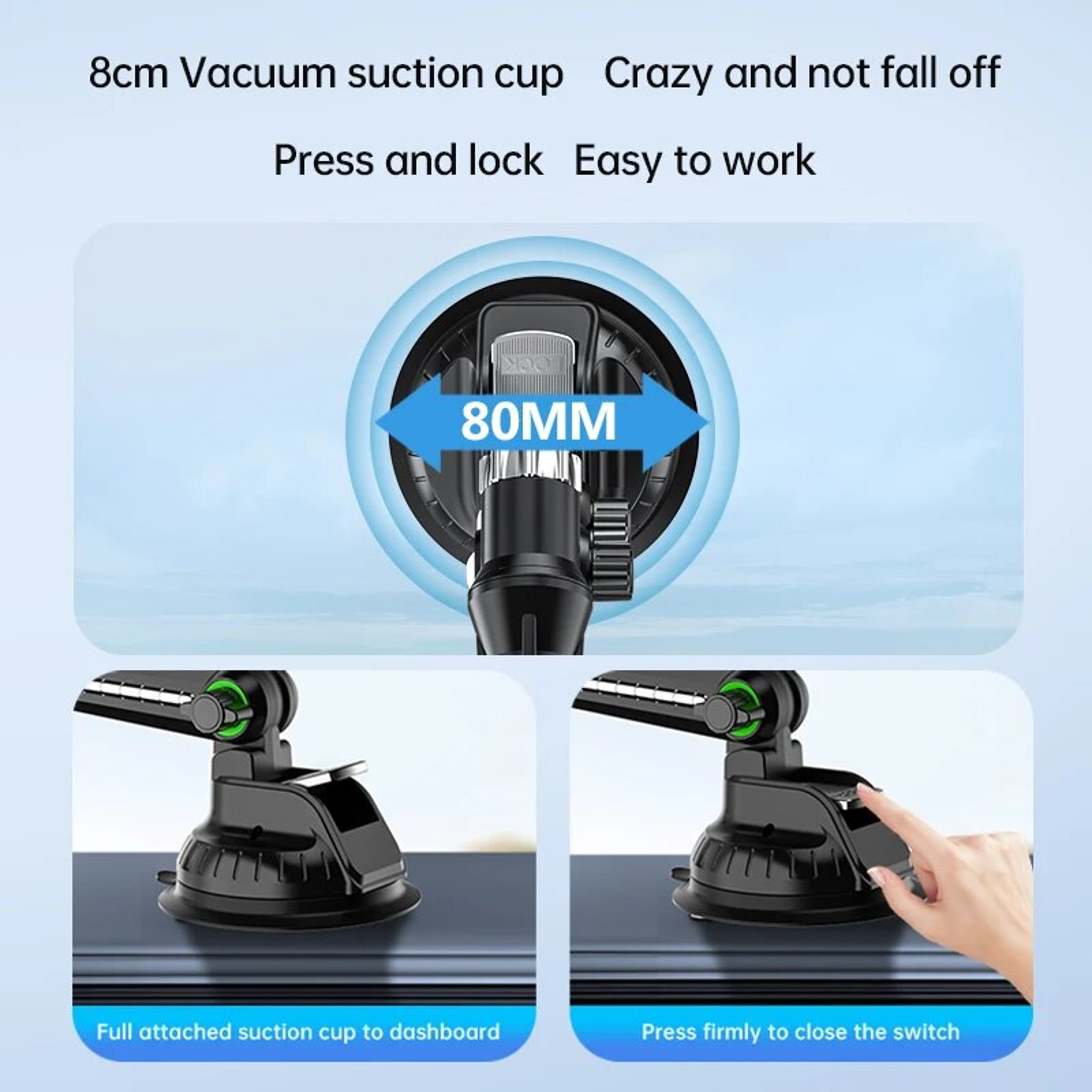 Car Dashboard Tablet Holder, Suction Mount for Tablets – view 4