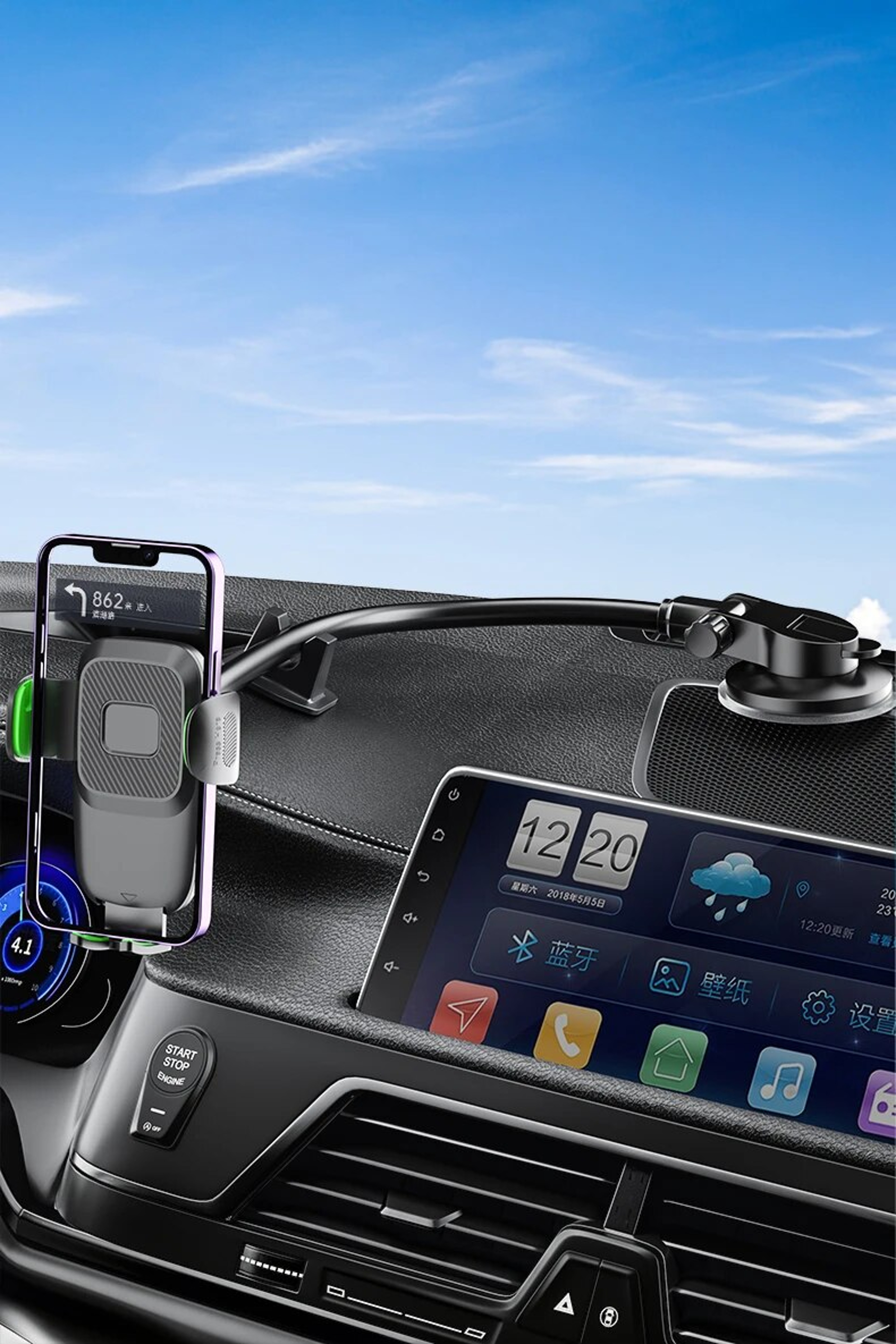 WindshieldDashboard Car Phone Holder Mount Suction Cup For Truck Compatibility 5