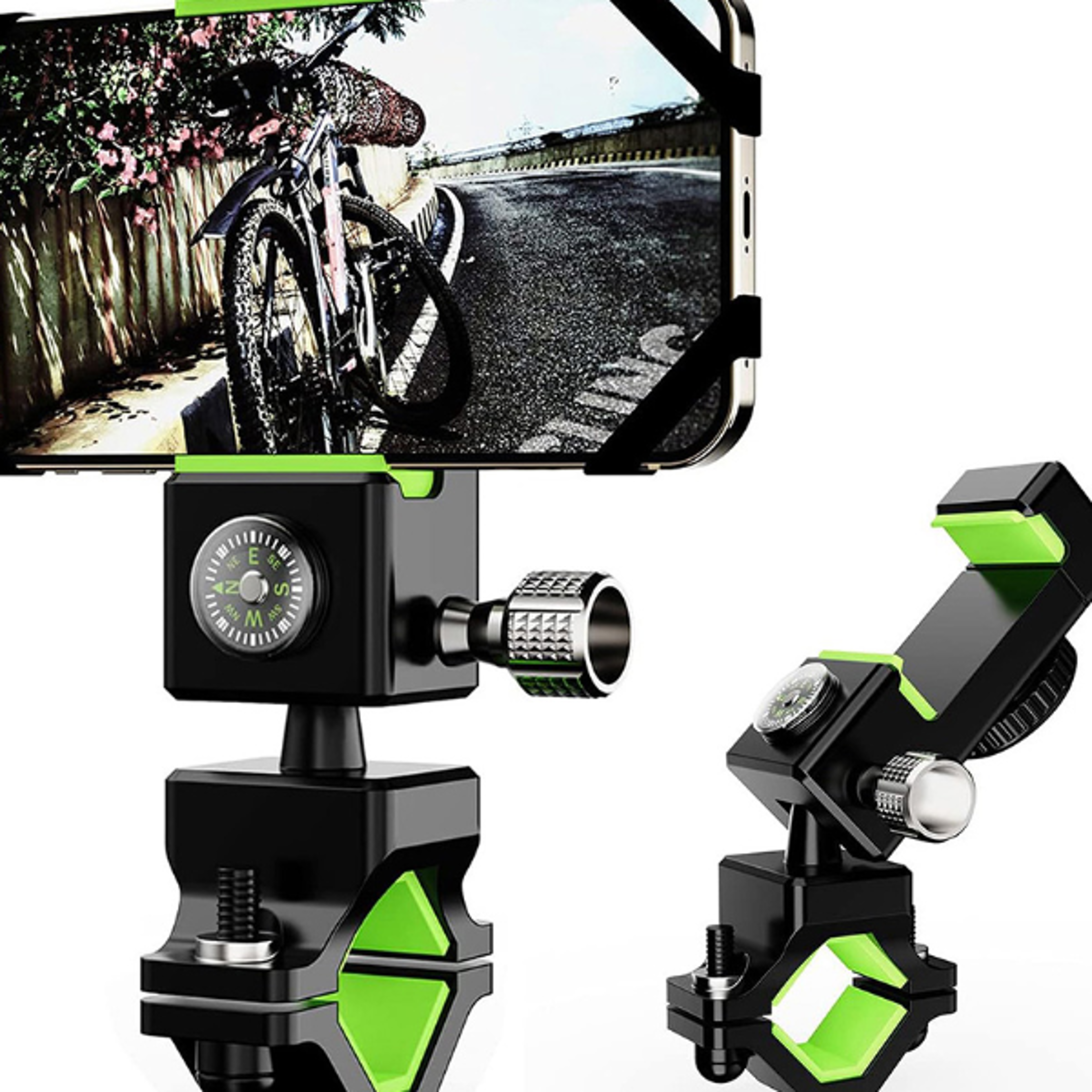Bike Phone Mount Bicycle  Motorcycle Handlebar Cell Phone Holder Universal with 360 Rotation Comp