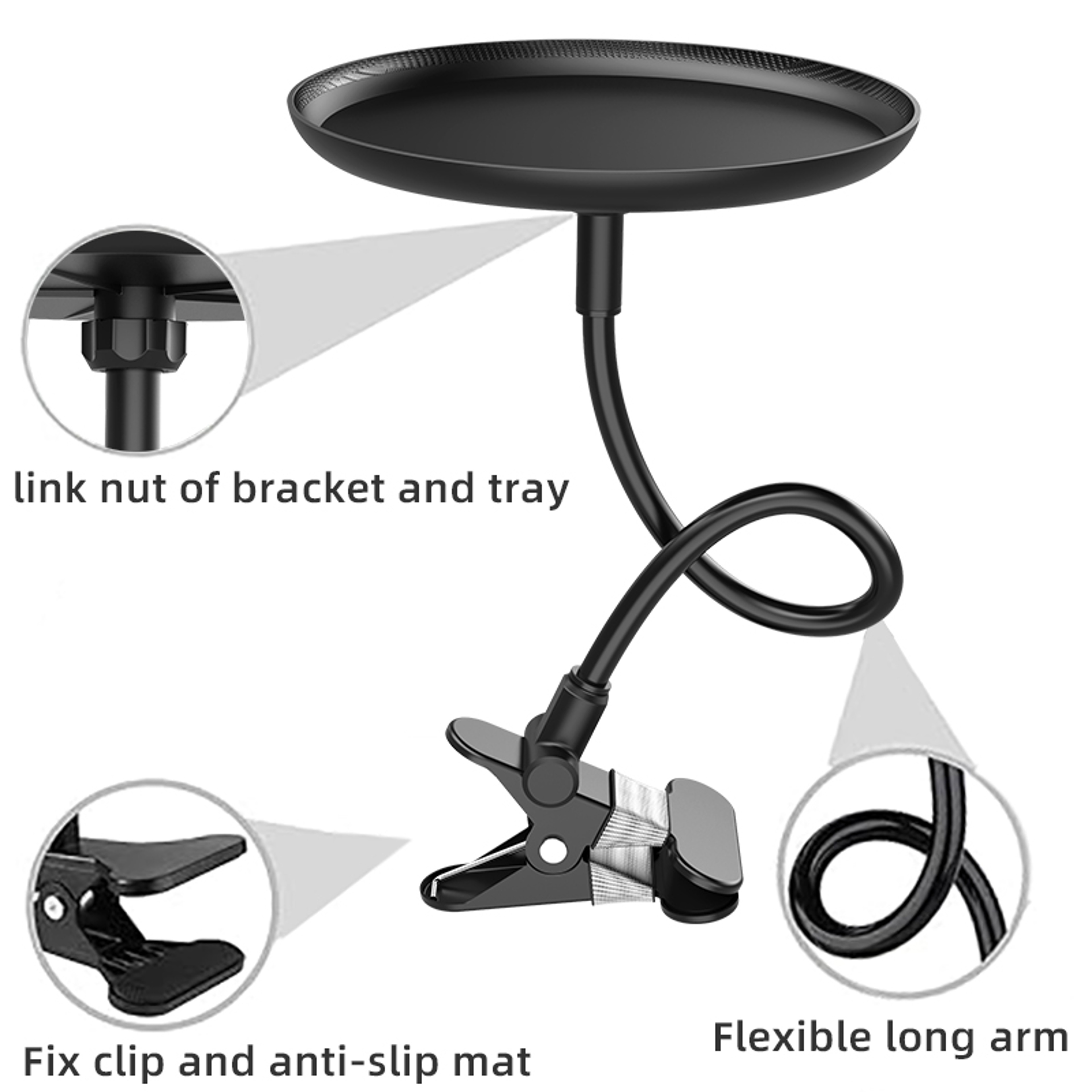 Multipurpose Car Dining Tray Round Beverage  Phone Holder For Road Trips 1