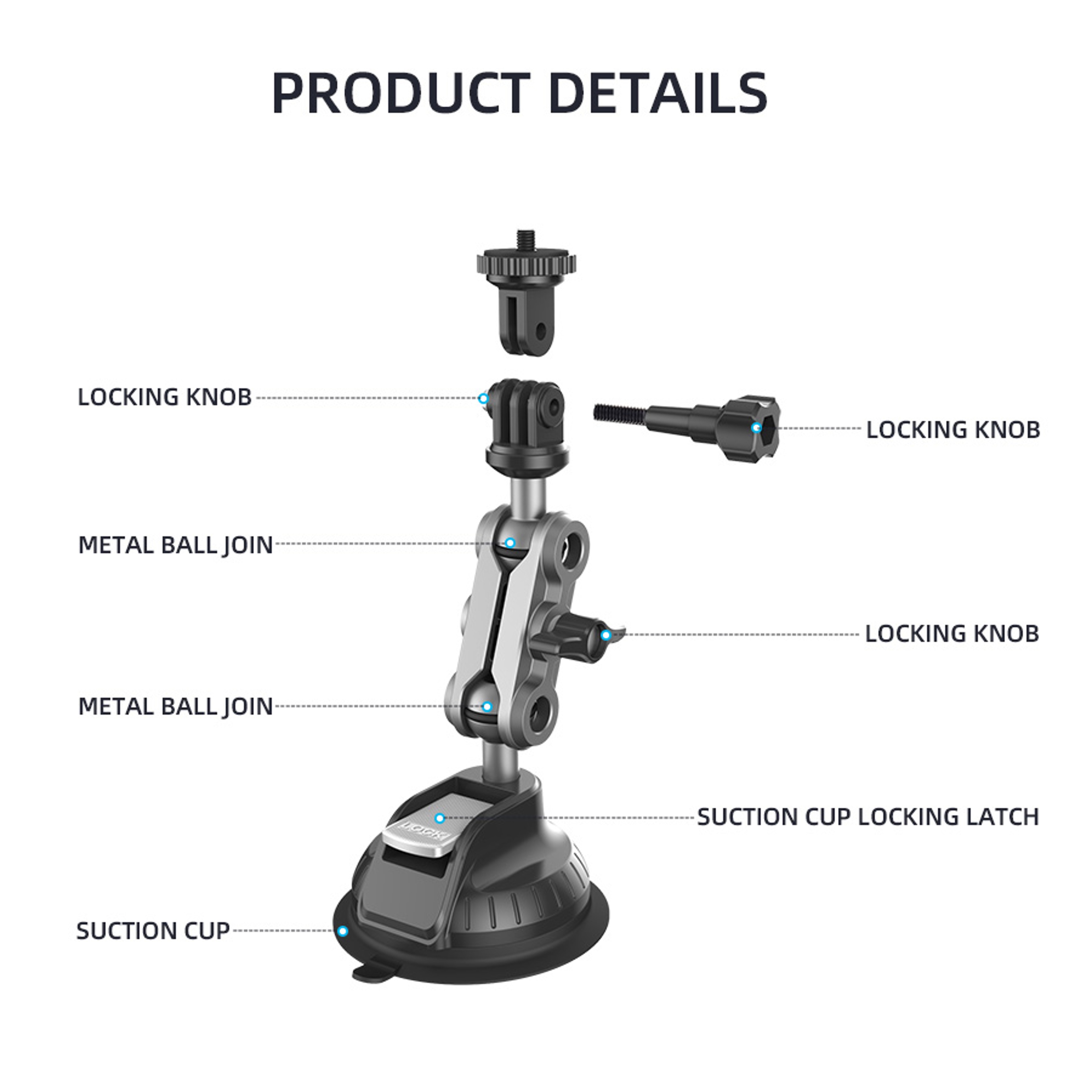 Dashboard Quickrelease Holder Powerful Suction Cup Car Mount For Insta 1