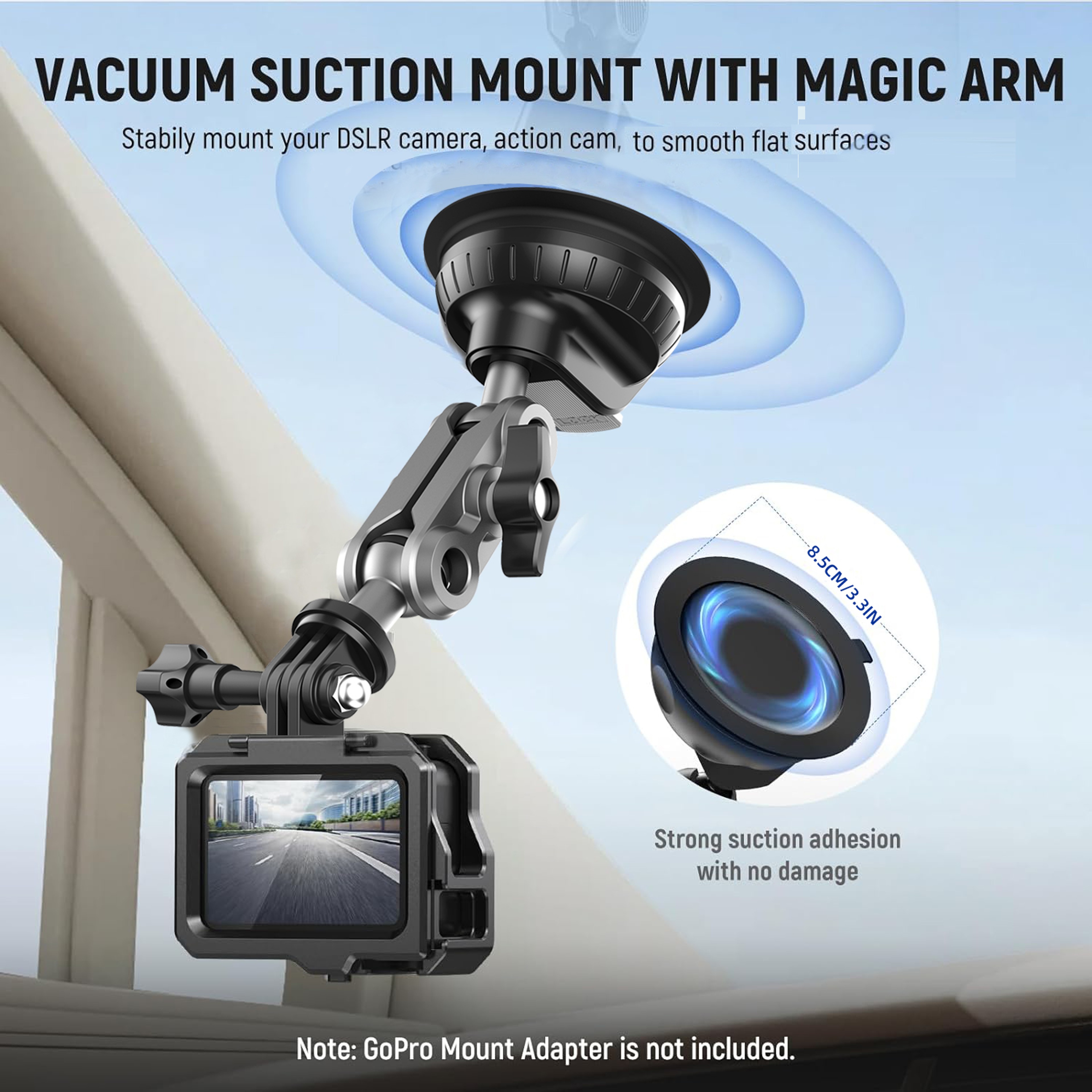 Dashboard Quickrelease Holder Powerful Suction Cup Car Mount For Insta 4