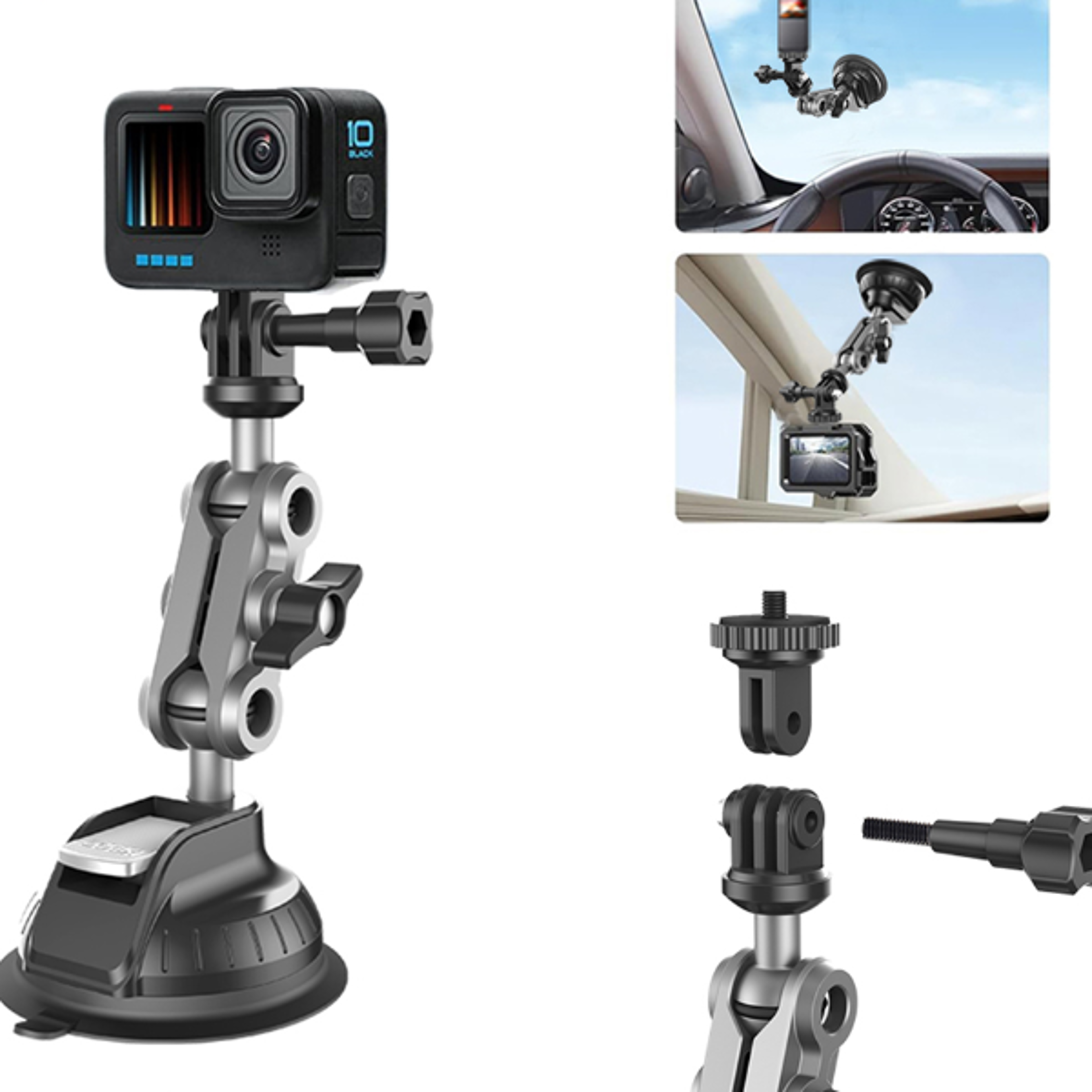 Powerful Suction Cup Car Mount for Insta360 X4 X3 X2 Dashboard Quickrelease Holder for Pocket 3 G