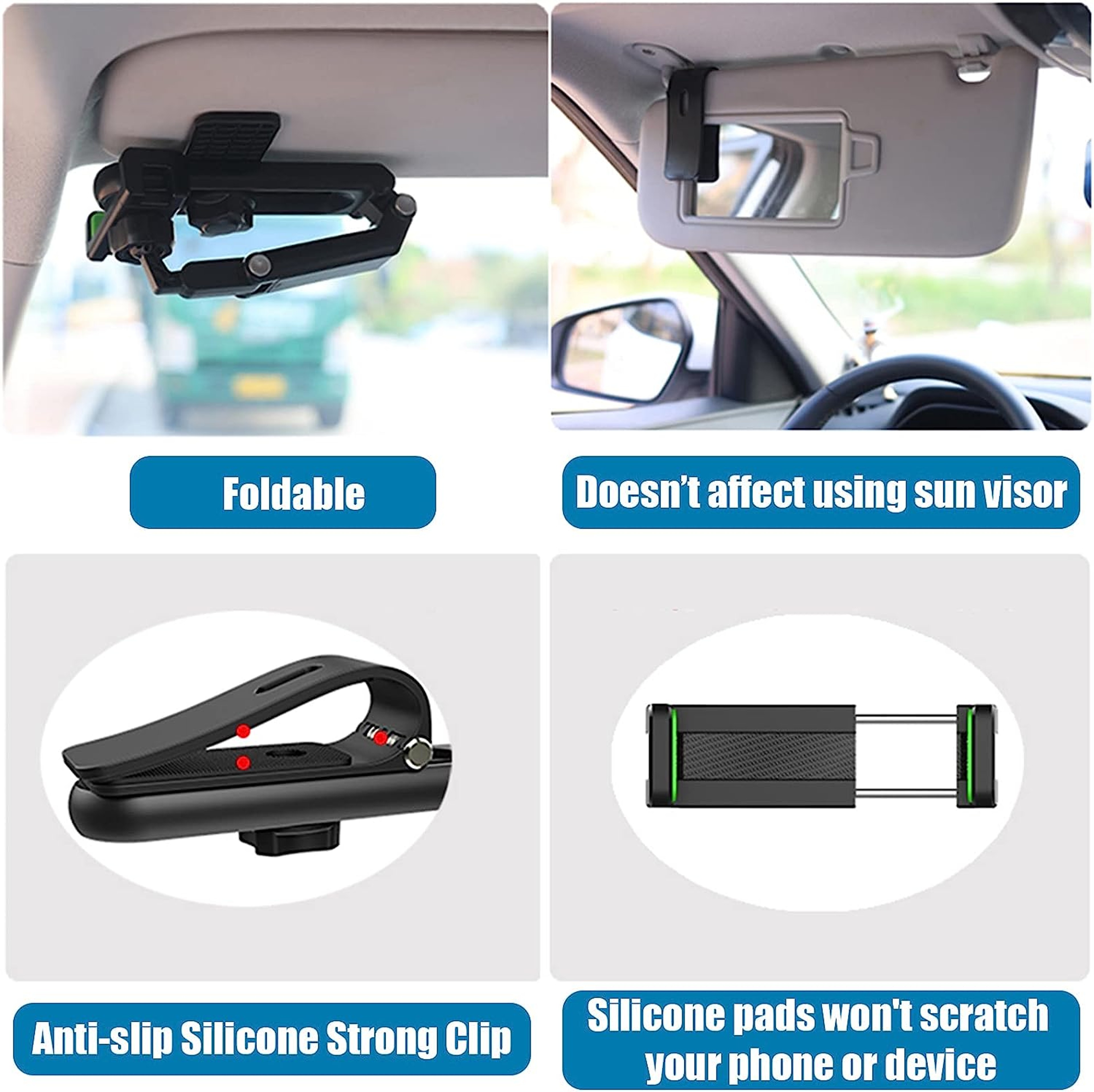 Multifunctional Rotating Sun Visor Phone Holder For Car Sun Visor Cell Phone Holder For IPhone Sams 4