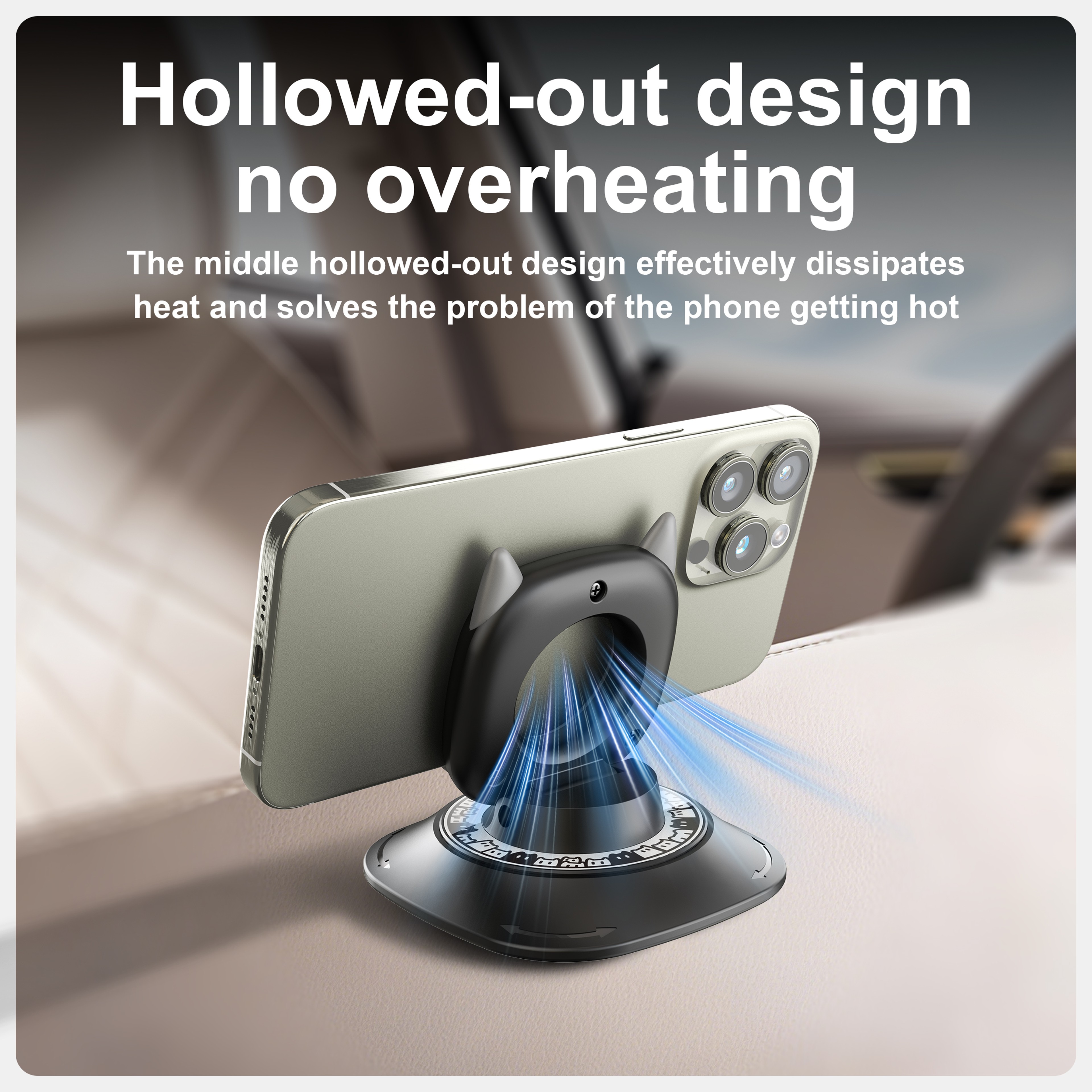 Dashboard Cell Phone Stand Rotating NonSlip Car Phone Holder Mat Compatible With All Smartphones 5