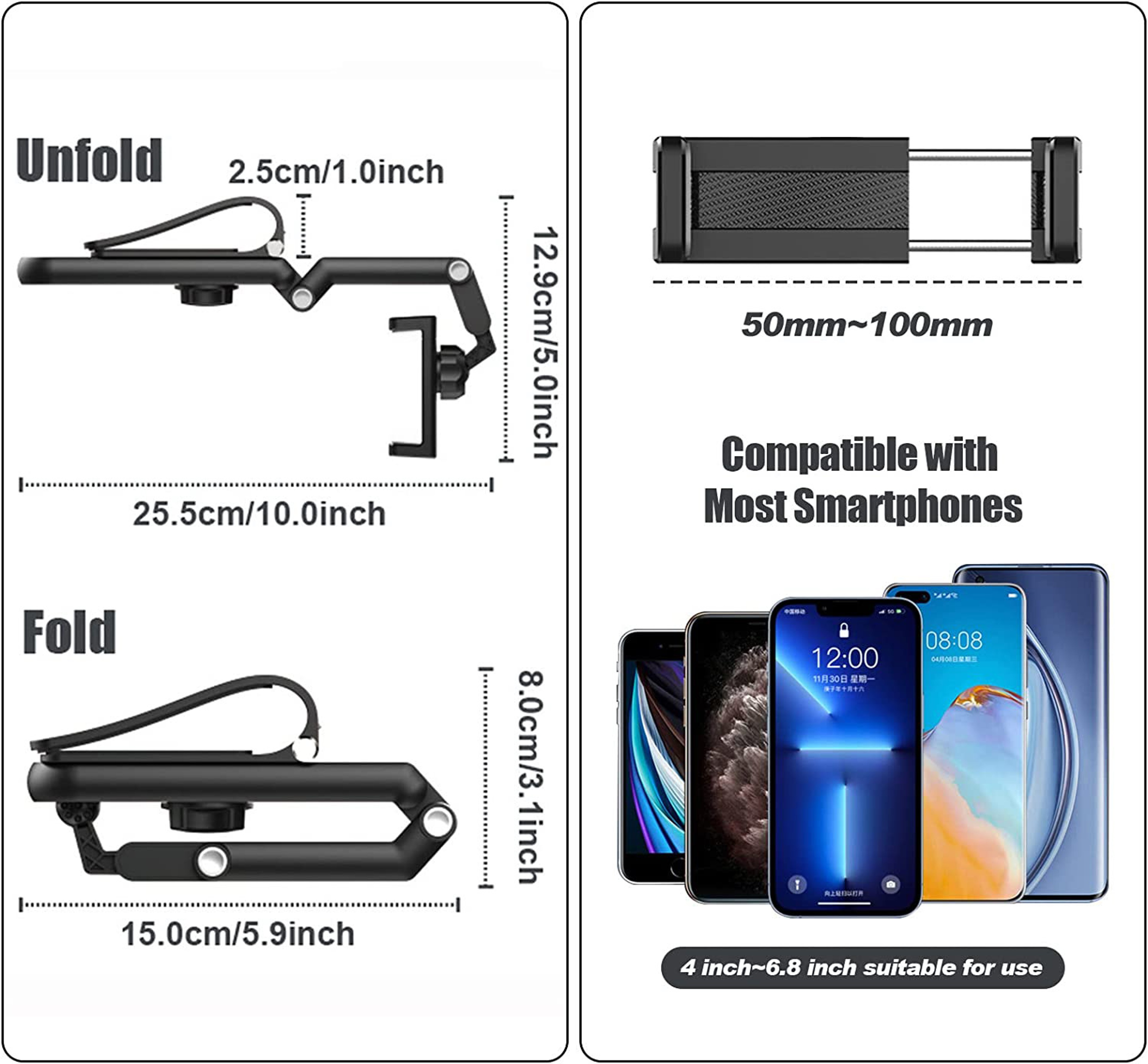 Multifunctional Rotating Sun Visor Phone Holder For Car Cell Phone Mount For IPhone Samsung Android 3