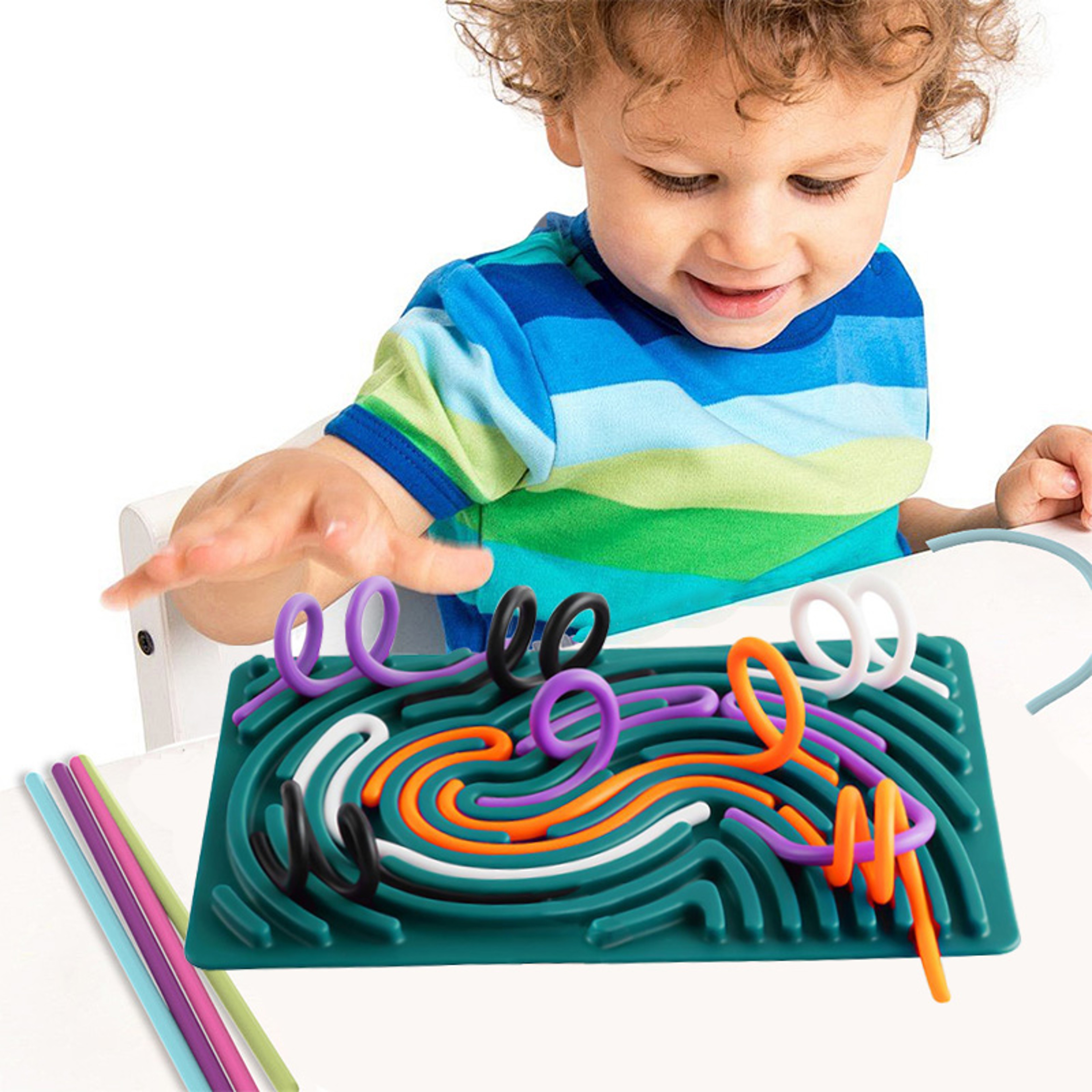 English Letter Silicone Sensory Activity Board, Fidget Toy for Kids, Silent Calming, Anxiety, ADHD, Autism, Portable Tra – view 2