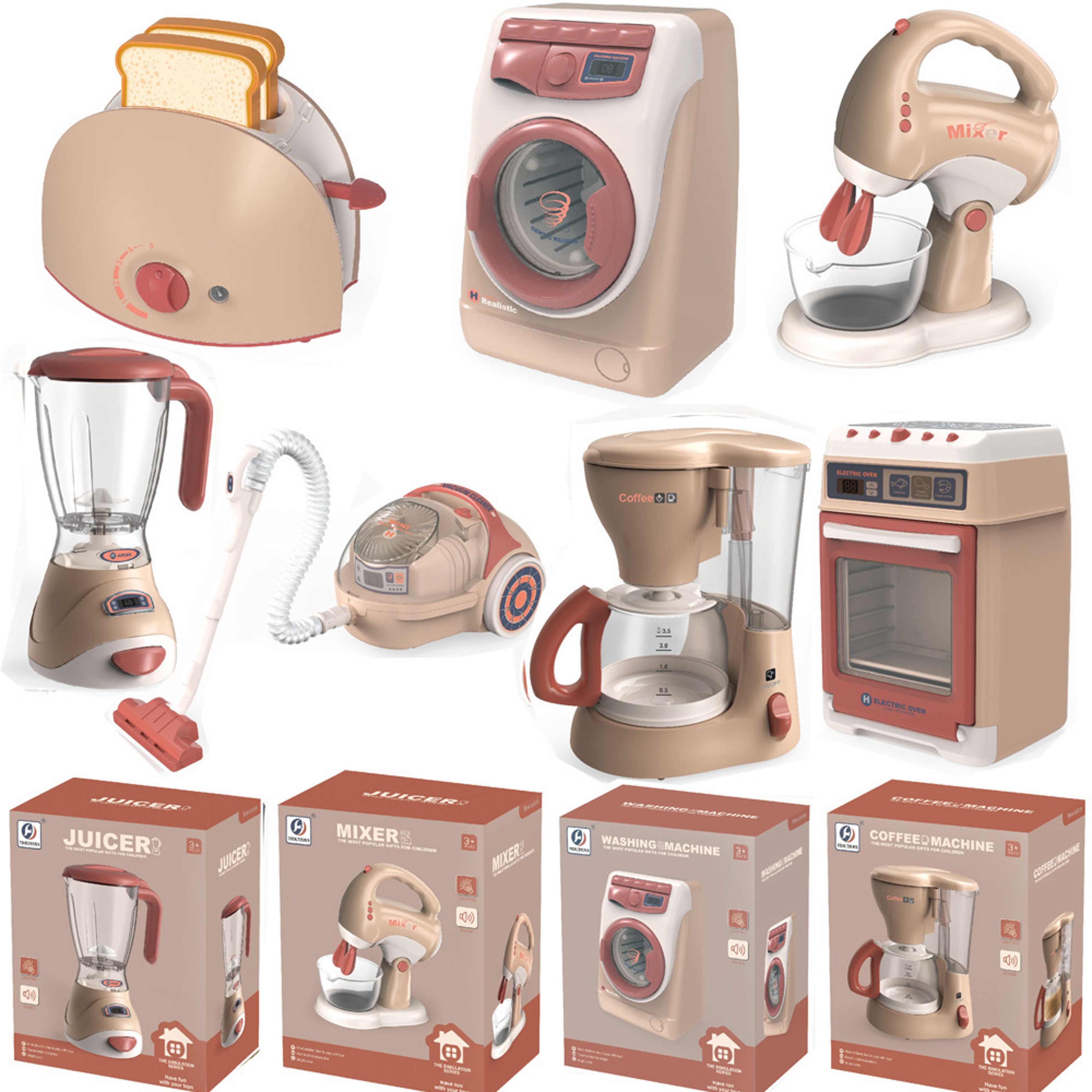 Electric Vacuum Cleaner Household Juicer Dispenser Pretend Kitchen Play Toys Water Sweeper Washing  1