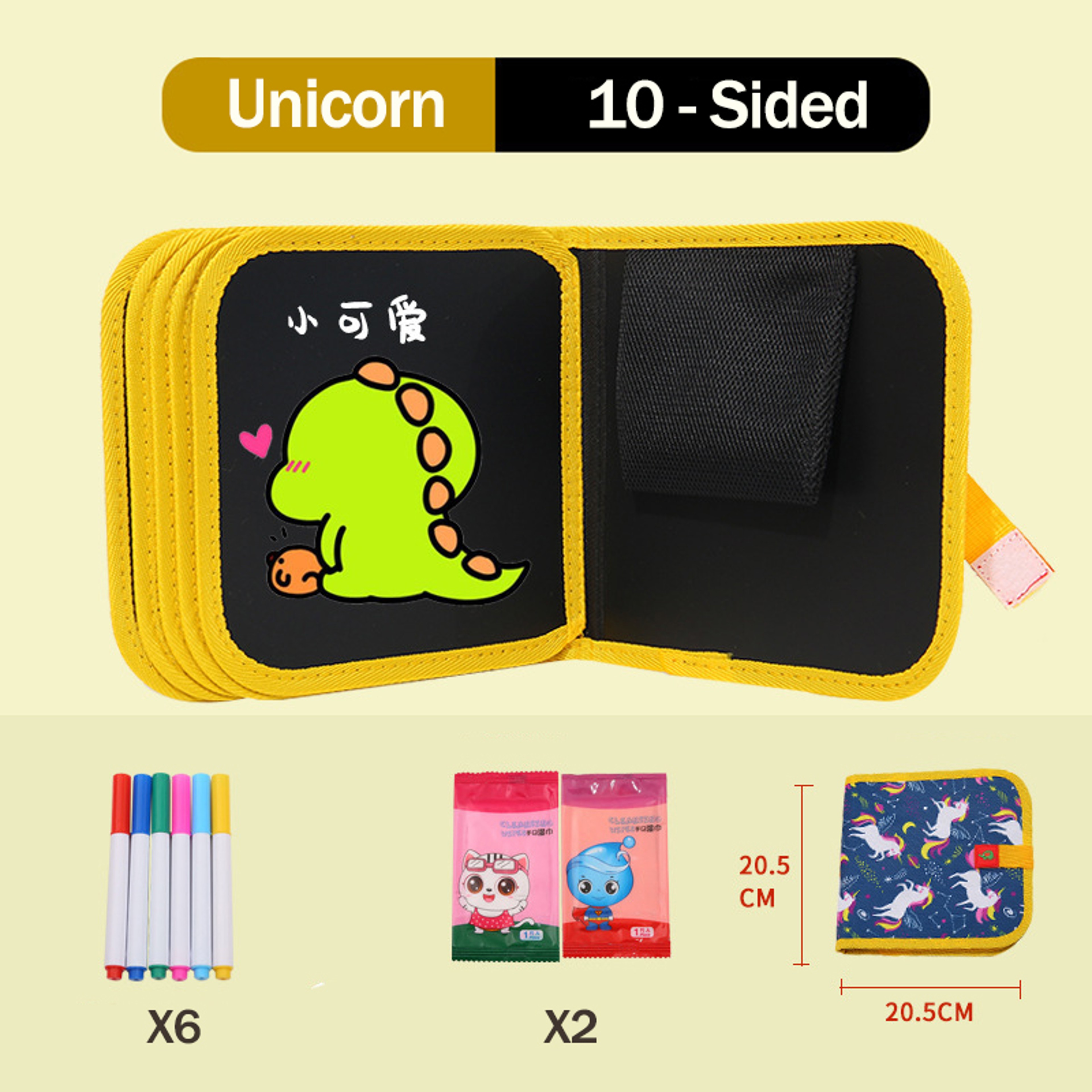 Portable Kids Cartoon Drawing Board Magic Blackboard Coloring Pen Reusable Paint Book Set For Early 6