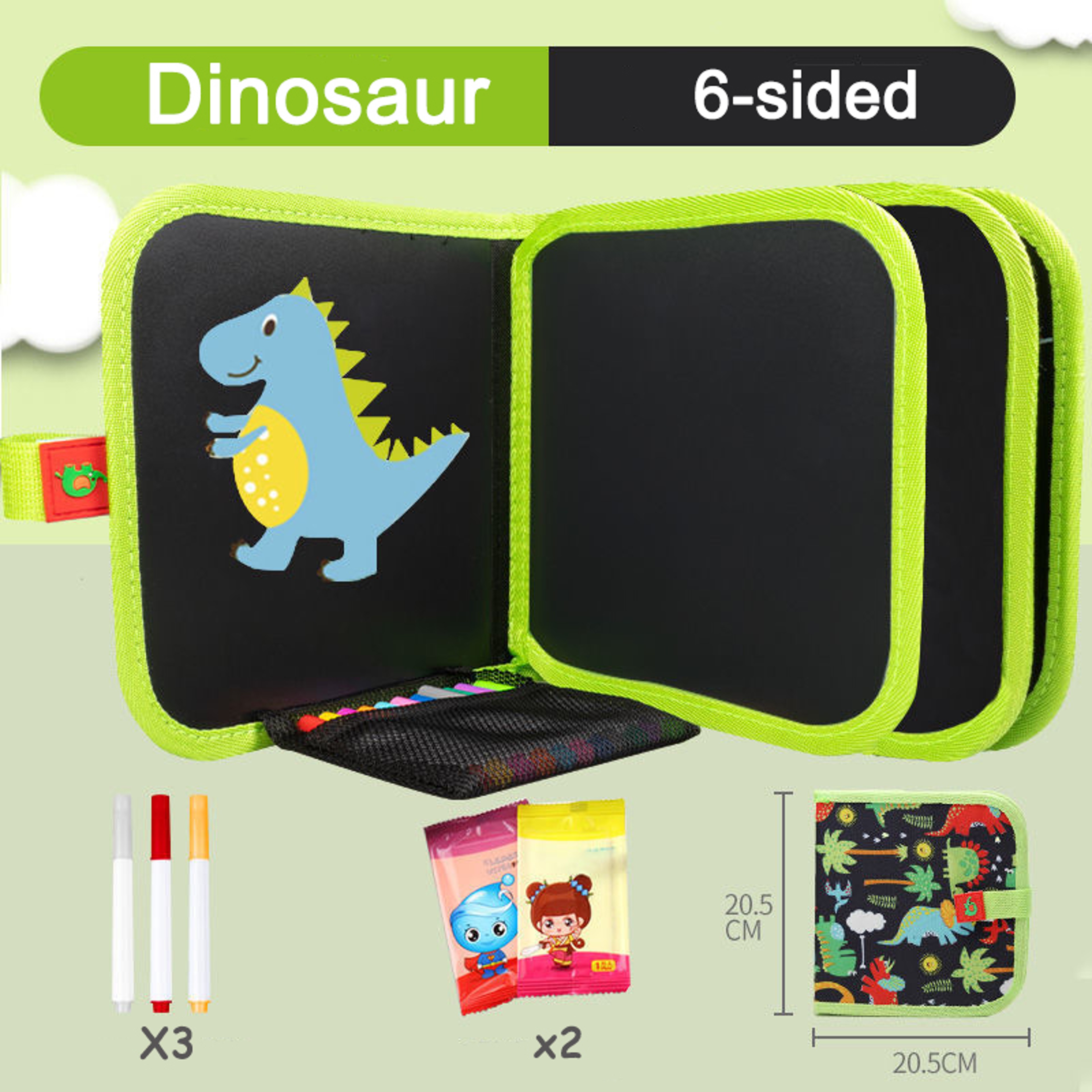 Portable Kids Cartoon Drawing Board Magic Blackboard Coloring Pen Reusable Paint Book Set For Early 11