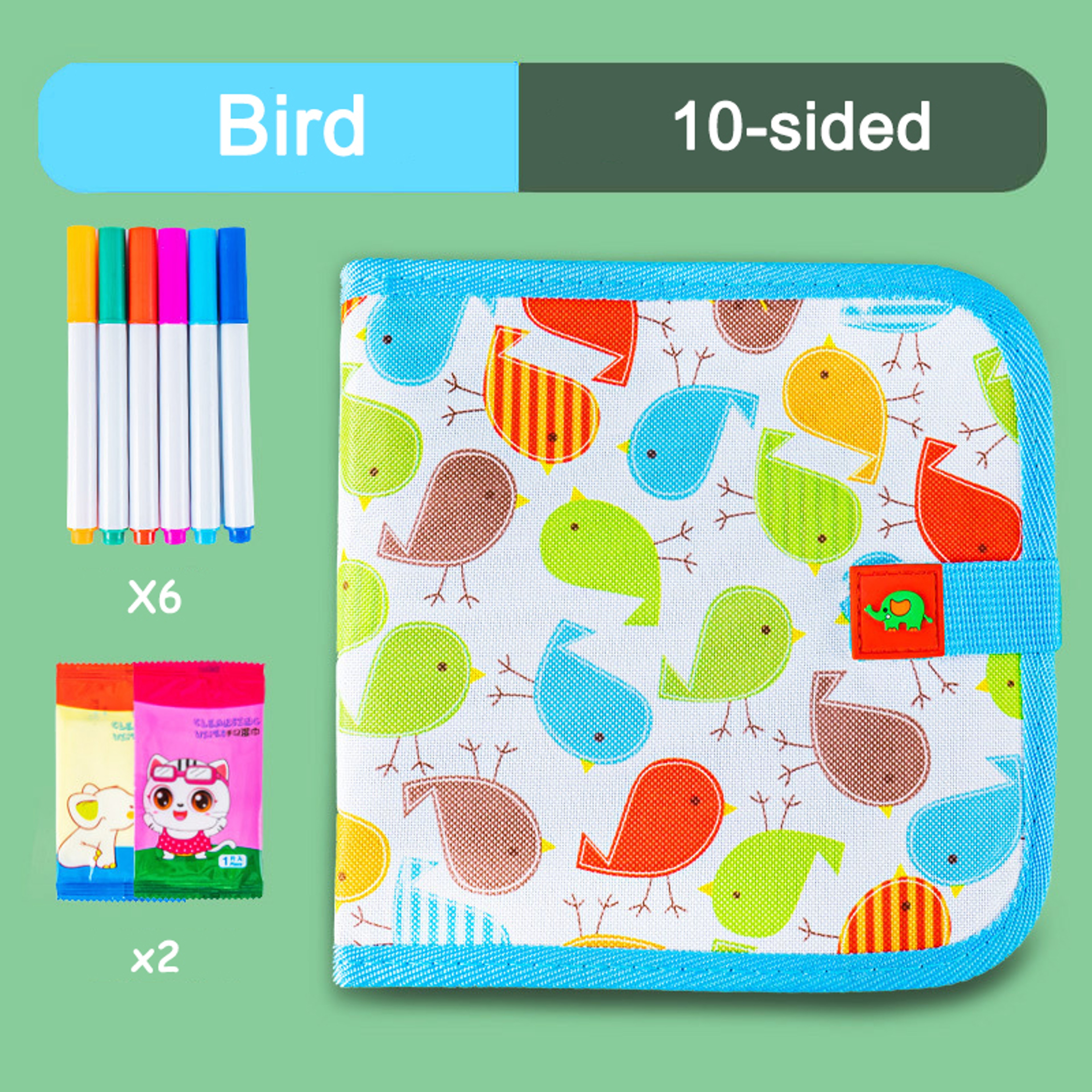 Portable Kids Cartoon Drawing Board Magic Blackboard Coloring Pen Reusable Paint Book Set For Early 16