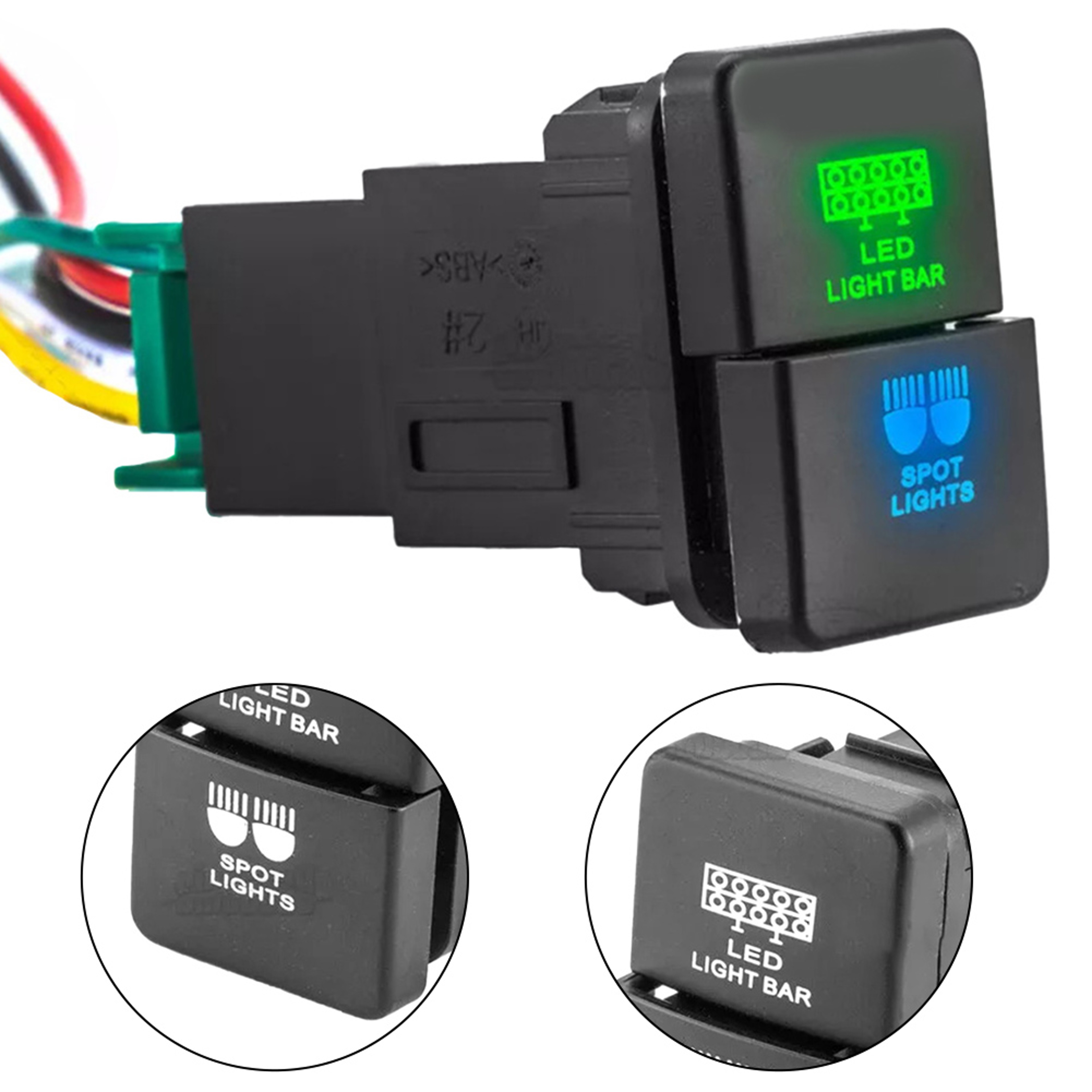 Toyota Tacoma Automotive Fog Light Switch Wiring Harness Dual Push Button LED Light Bar 0