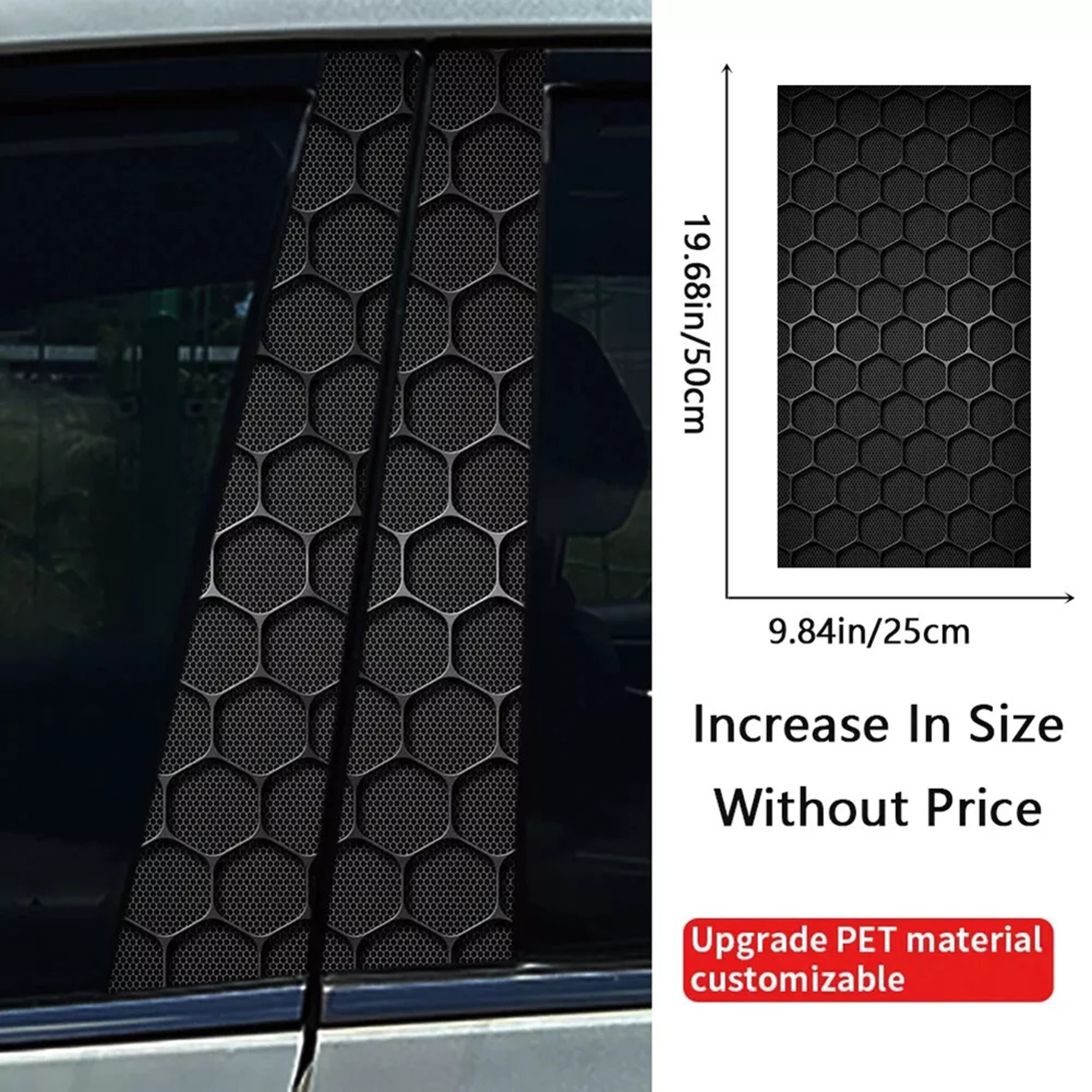 Waterproof Honeycomb BPillar Decal DIY Car Door Post Sticker For Automotive Accessories 6