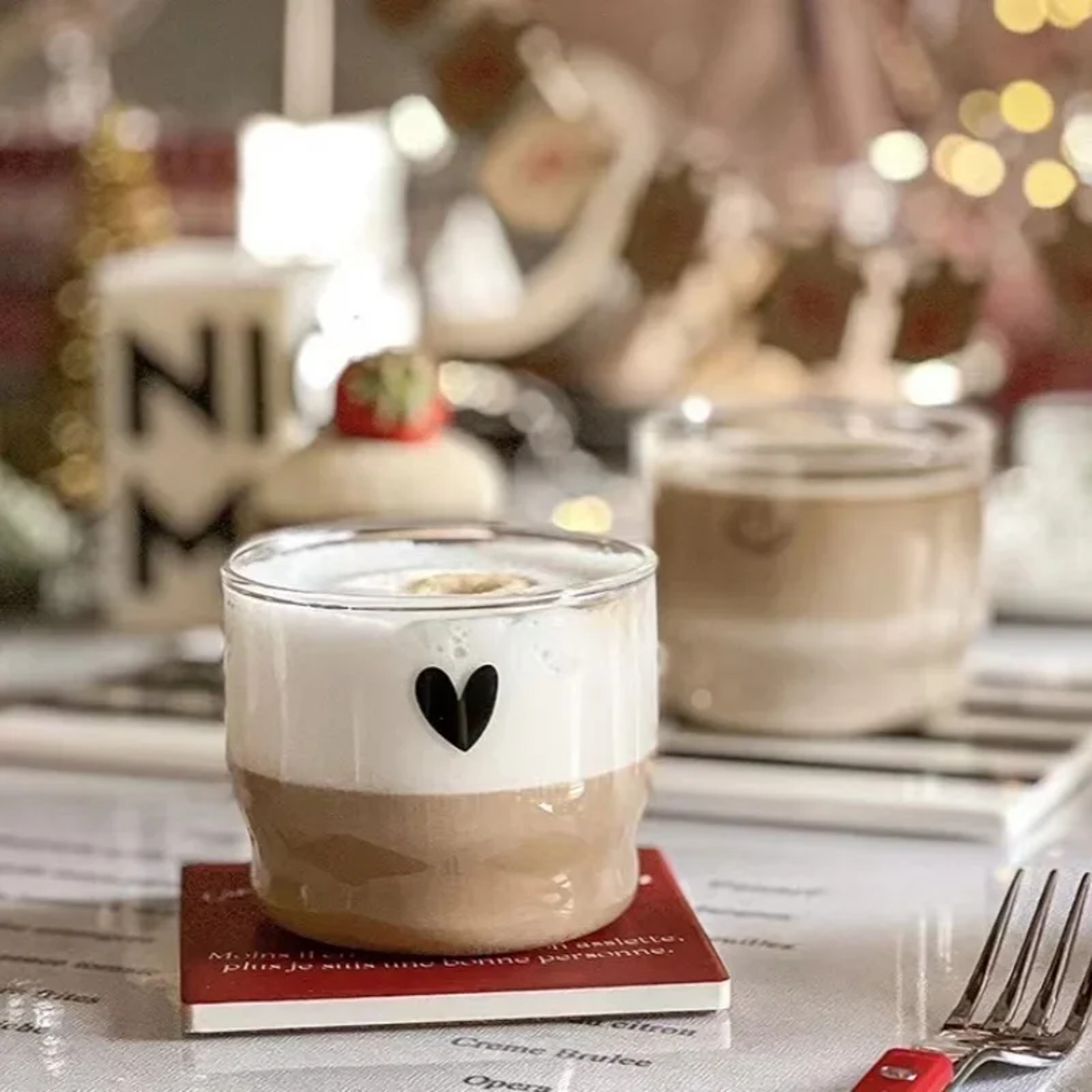 Happy Heart Glass Mug Transparent Heat Resistant Tea Coffee  Milk Cups 1