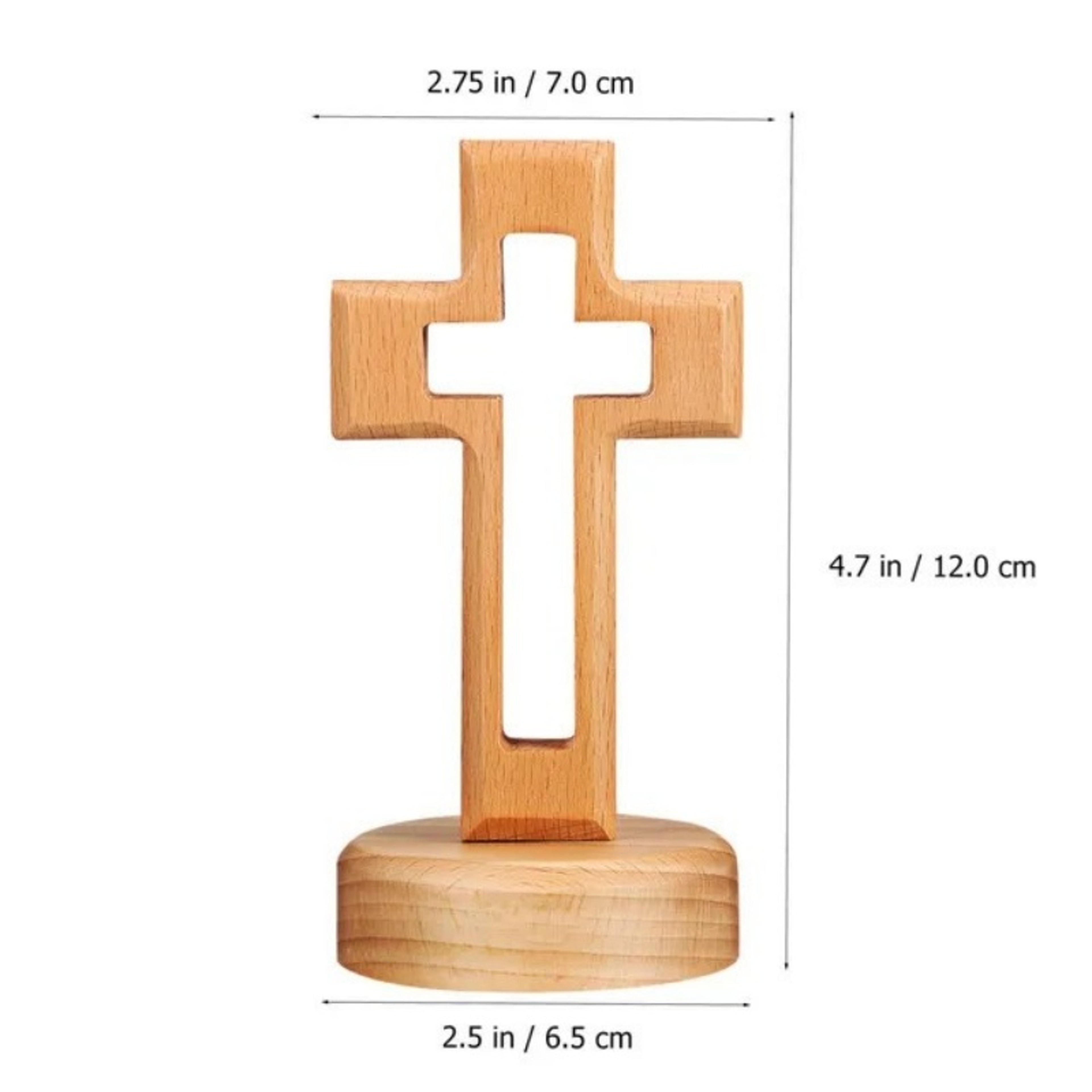 Holy Cross Wood Crucifix Statue Jesus Wall Wooden Religious Christian Table Ornament Gifts 2