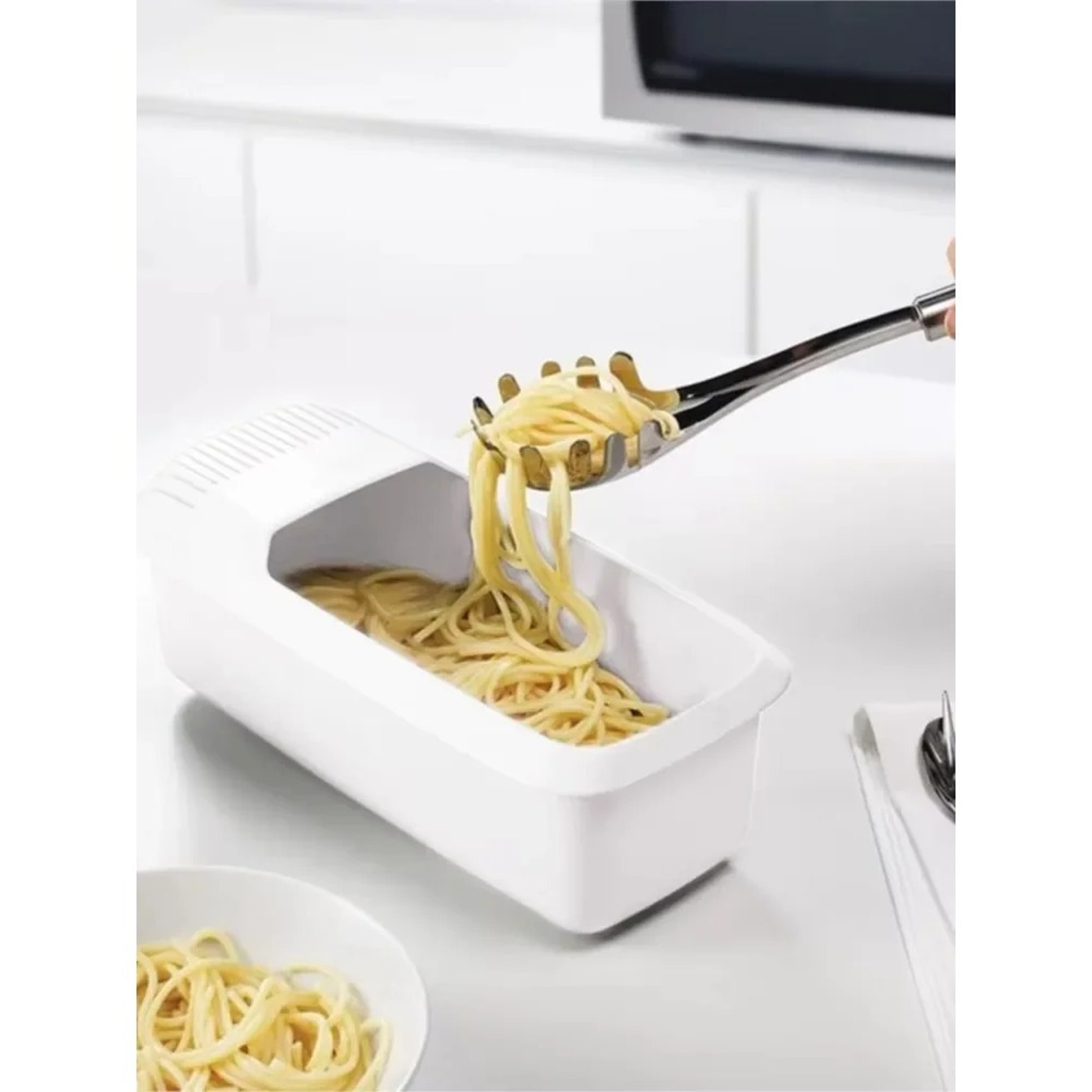 Microwave Pasta Cooker With Strainer  EcoFriendly Plastic Spaghetti  Vegetable Steamer For Easy Qui 4