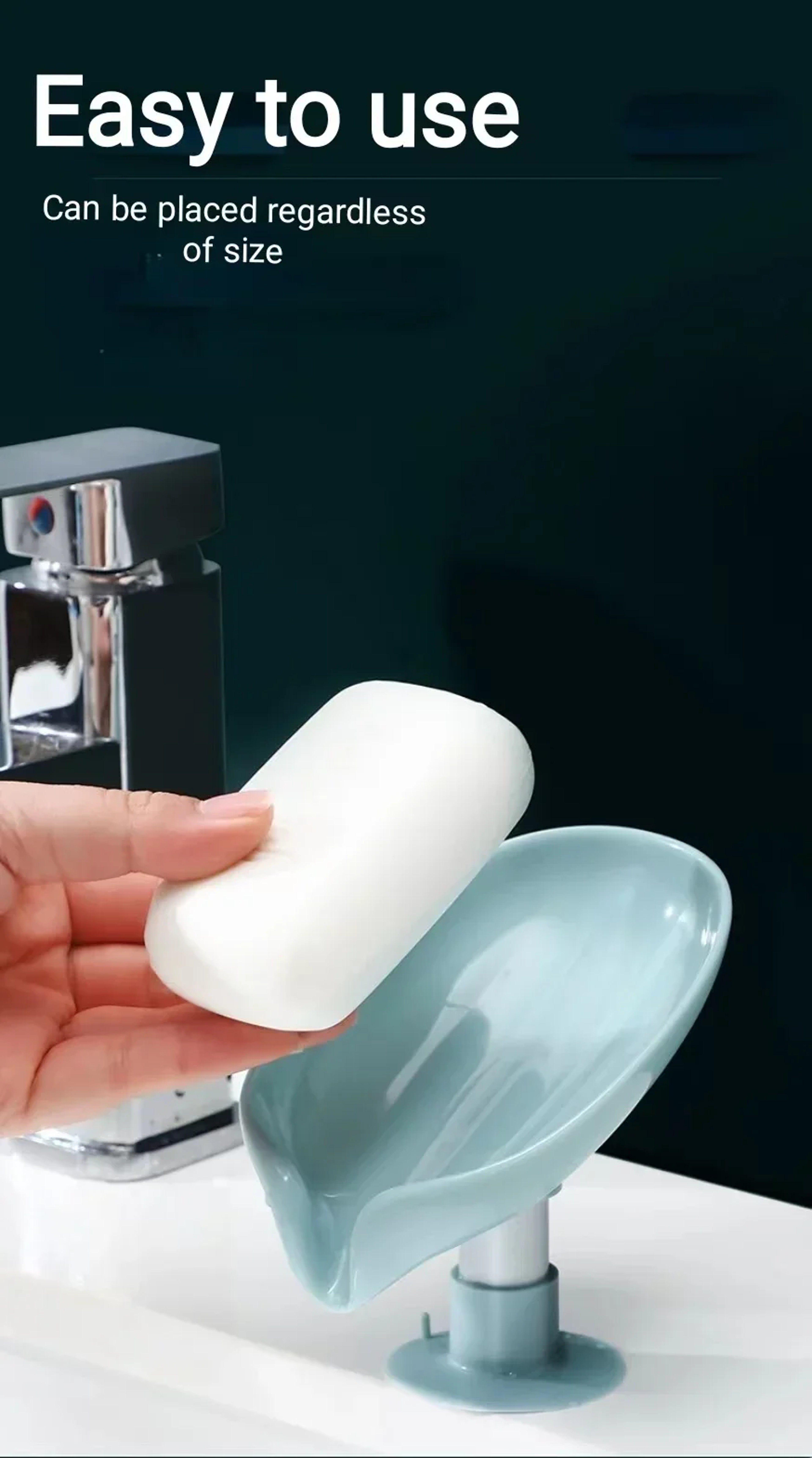 Creative LeafShaped Soap Box For Bathroom  WaterFree Storage Tray With Sucker For Easy Placement 2