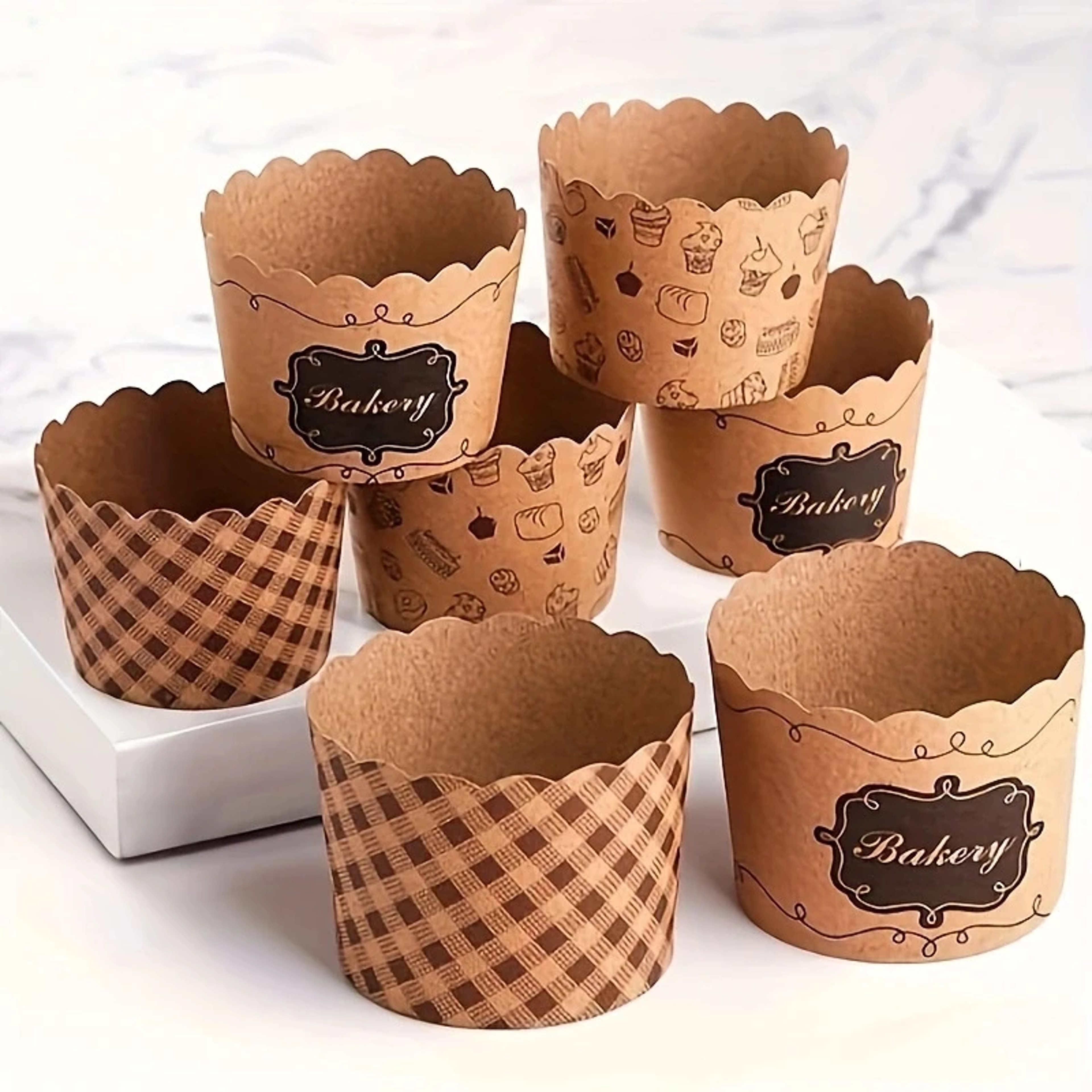HeatResistant Kraft Paper Muffin Cups For Baking  Small Kitchen Accessories For Cakes Pastries And  1