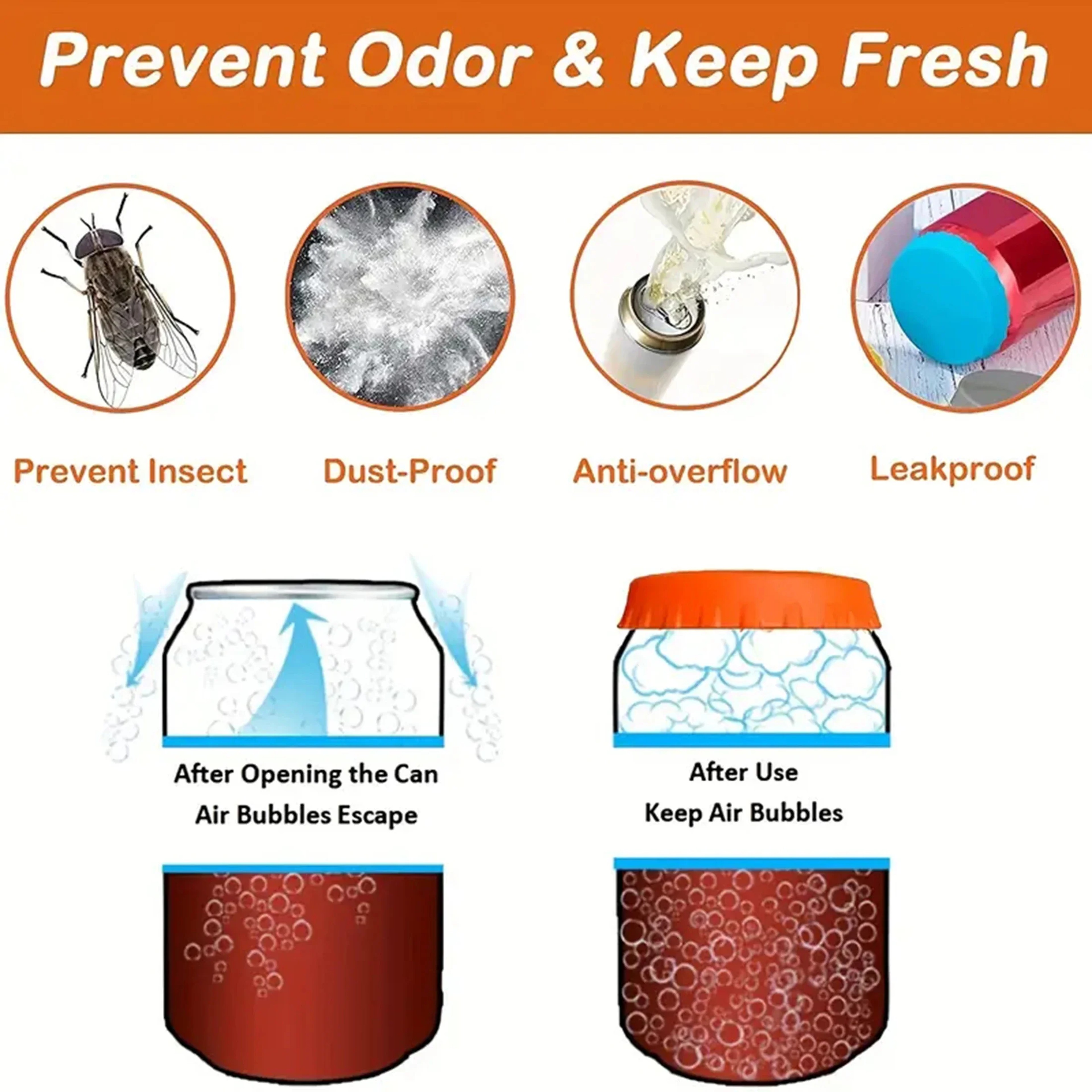 Silicone Soda Can Cover  LeakProof Can Lid For Soda Beer And Cola 4
