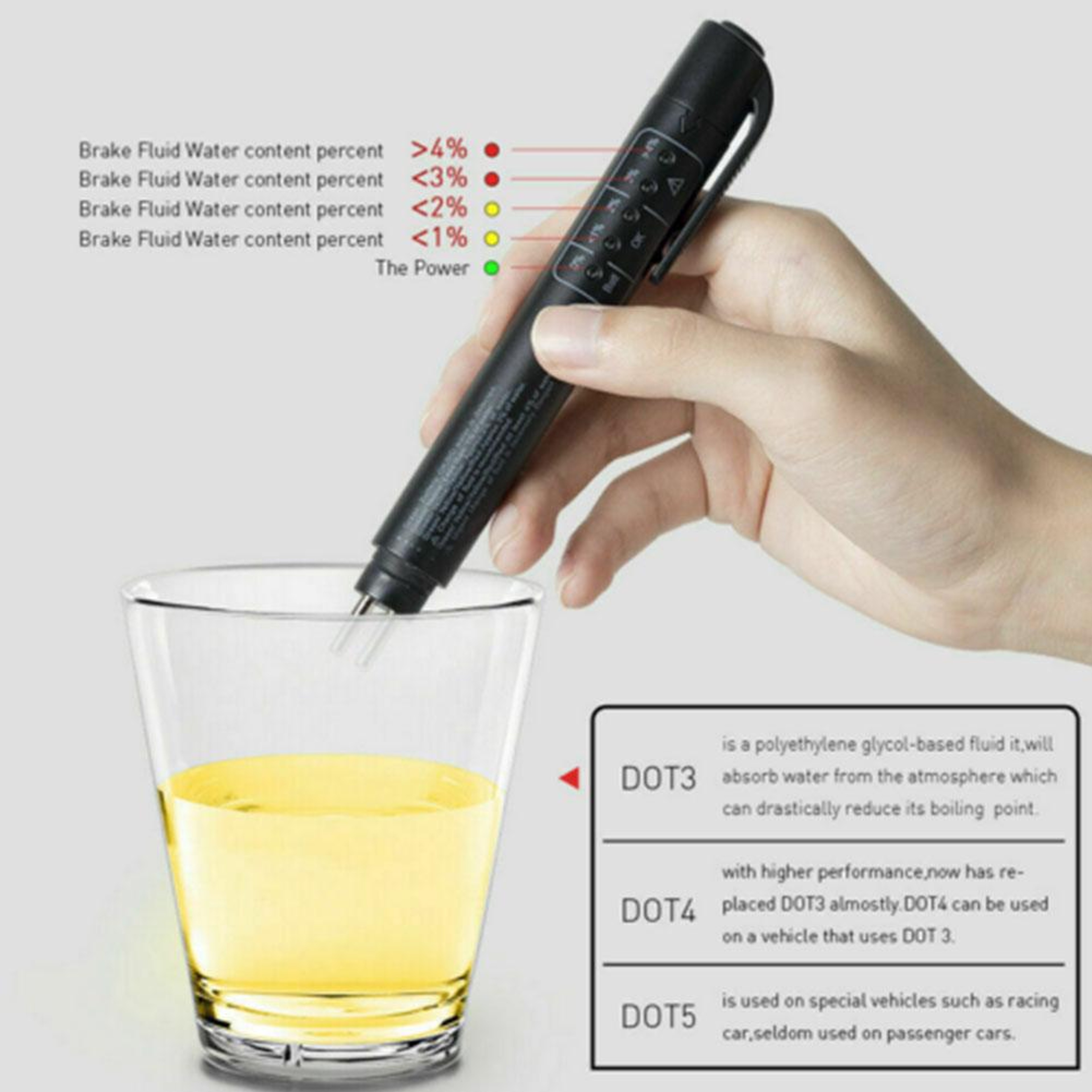 Universal Brake Fluid Tester Accurate Oil Quality Diagnostic Tools With LED Indicator 5