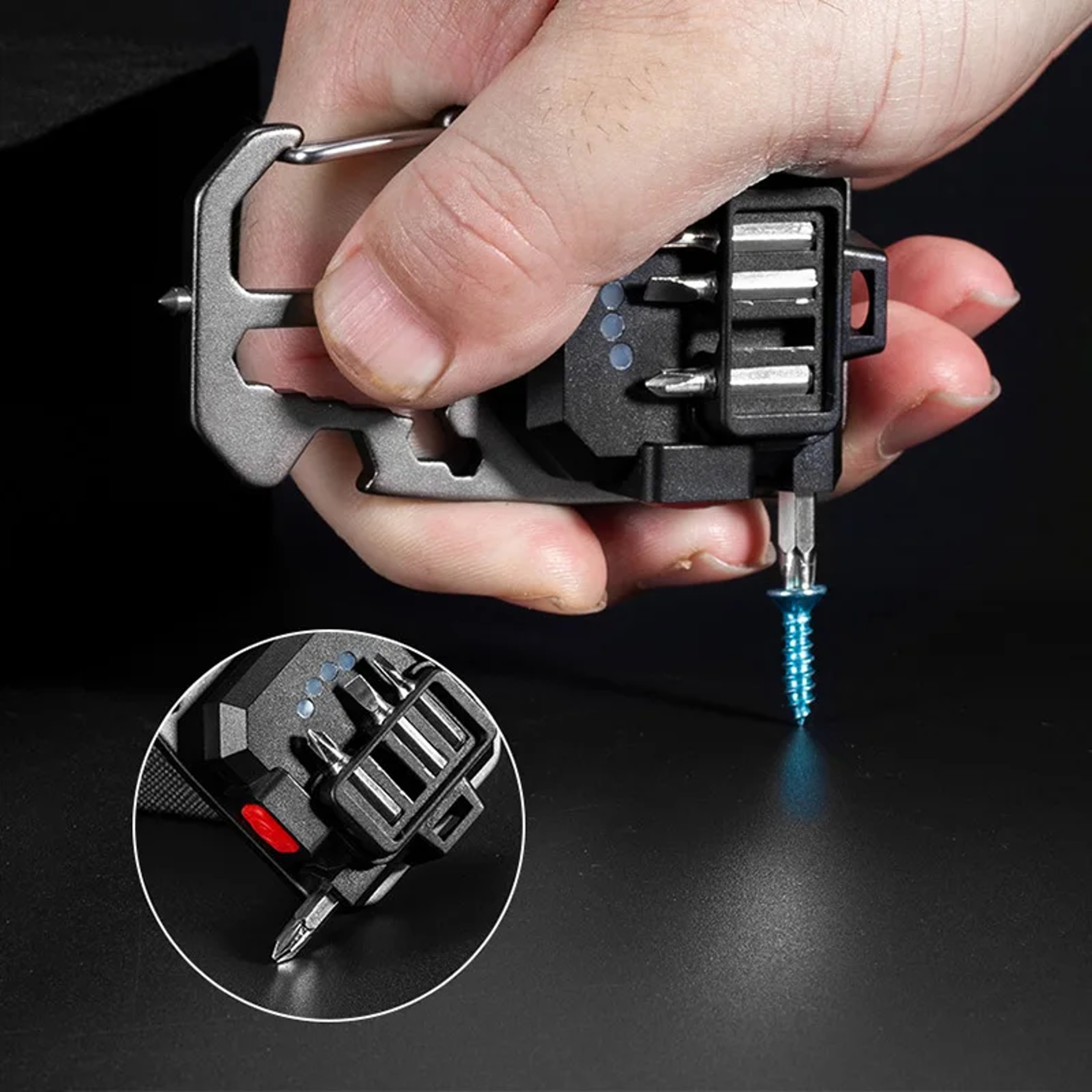 Portable LED Keychain Work Light Rechargeable High Lumens With Battery Display For Camping Hiking A 0