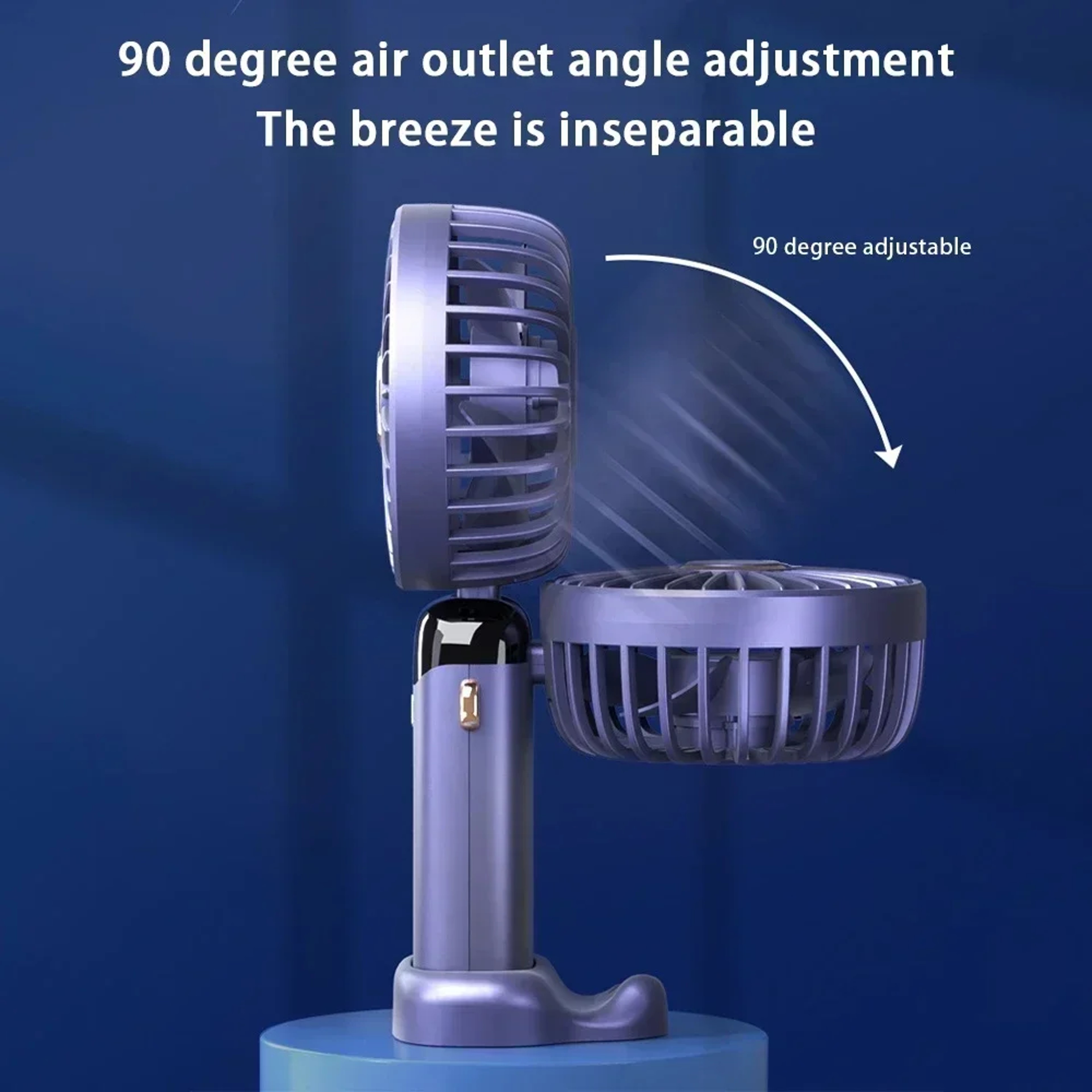 Portable USB Handheld  Neck Fan With LED Display And Phone Stand 8
