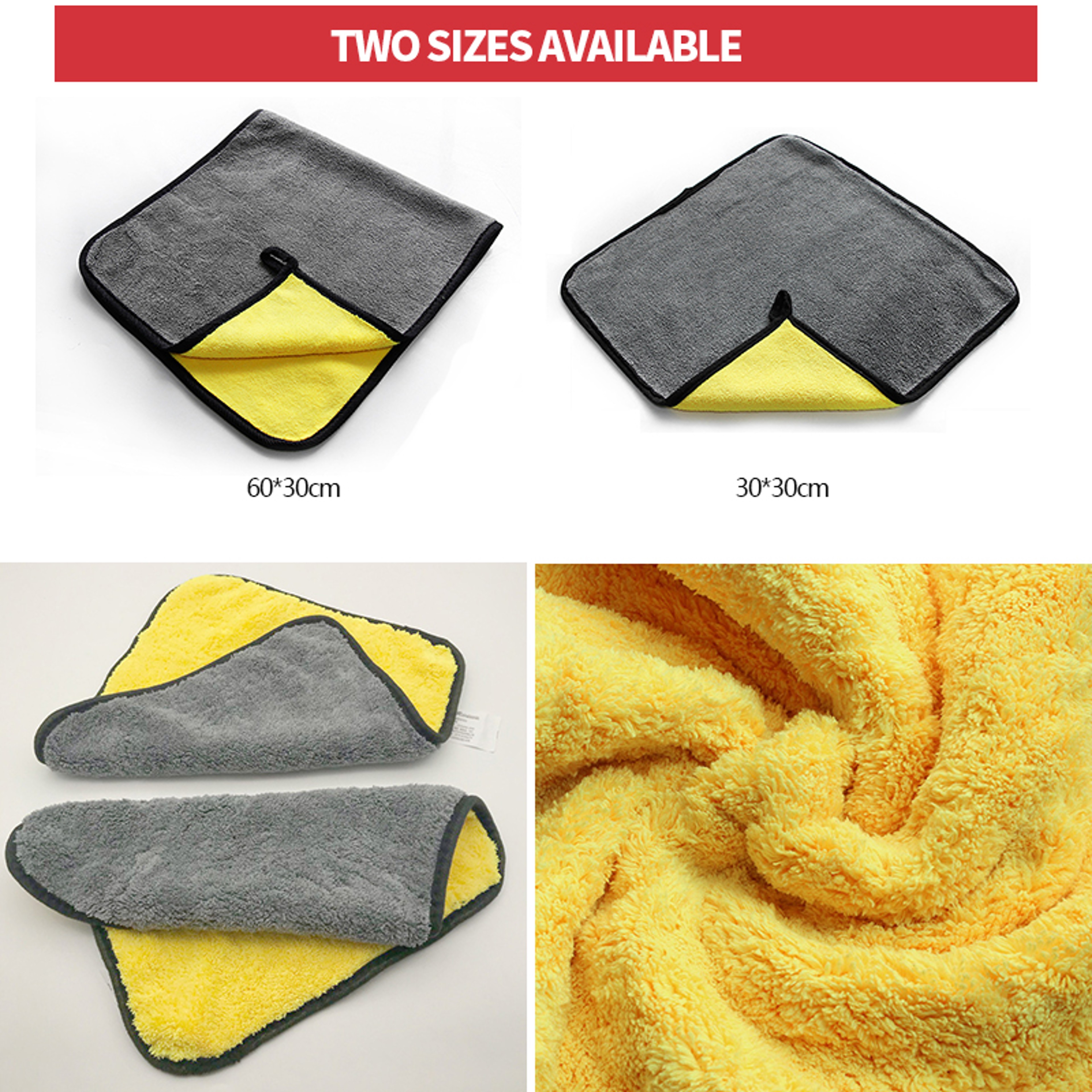 Microfiber Car Wash Towel Double Sided Coral Velvet For Super Absorbent Drying 2