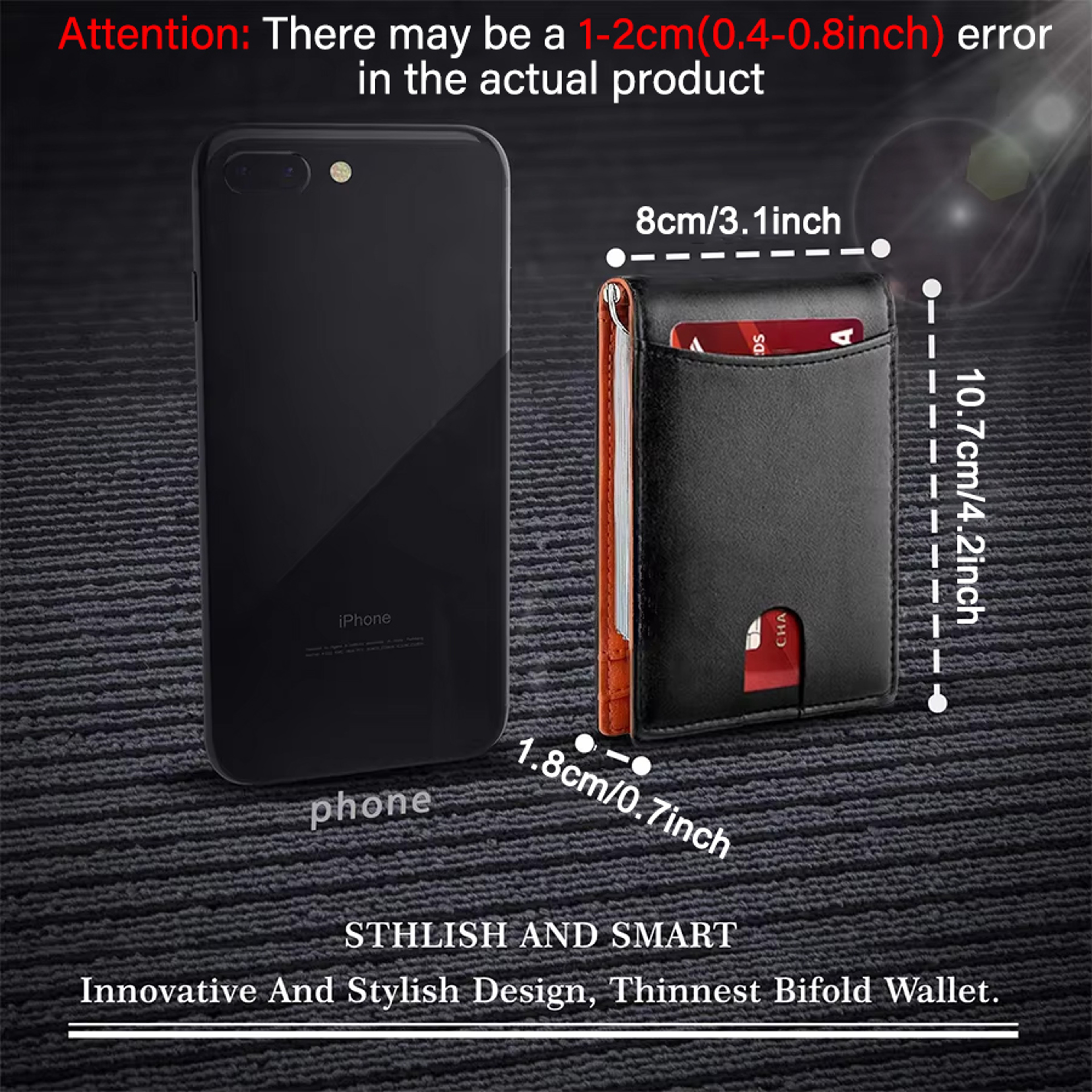 Slim RFID Blocking Leather Wallet For Men Credit Card Holder  Money Clip 5