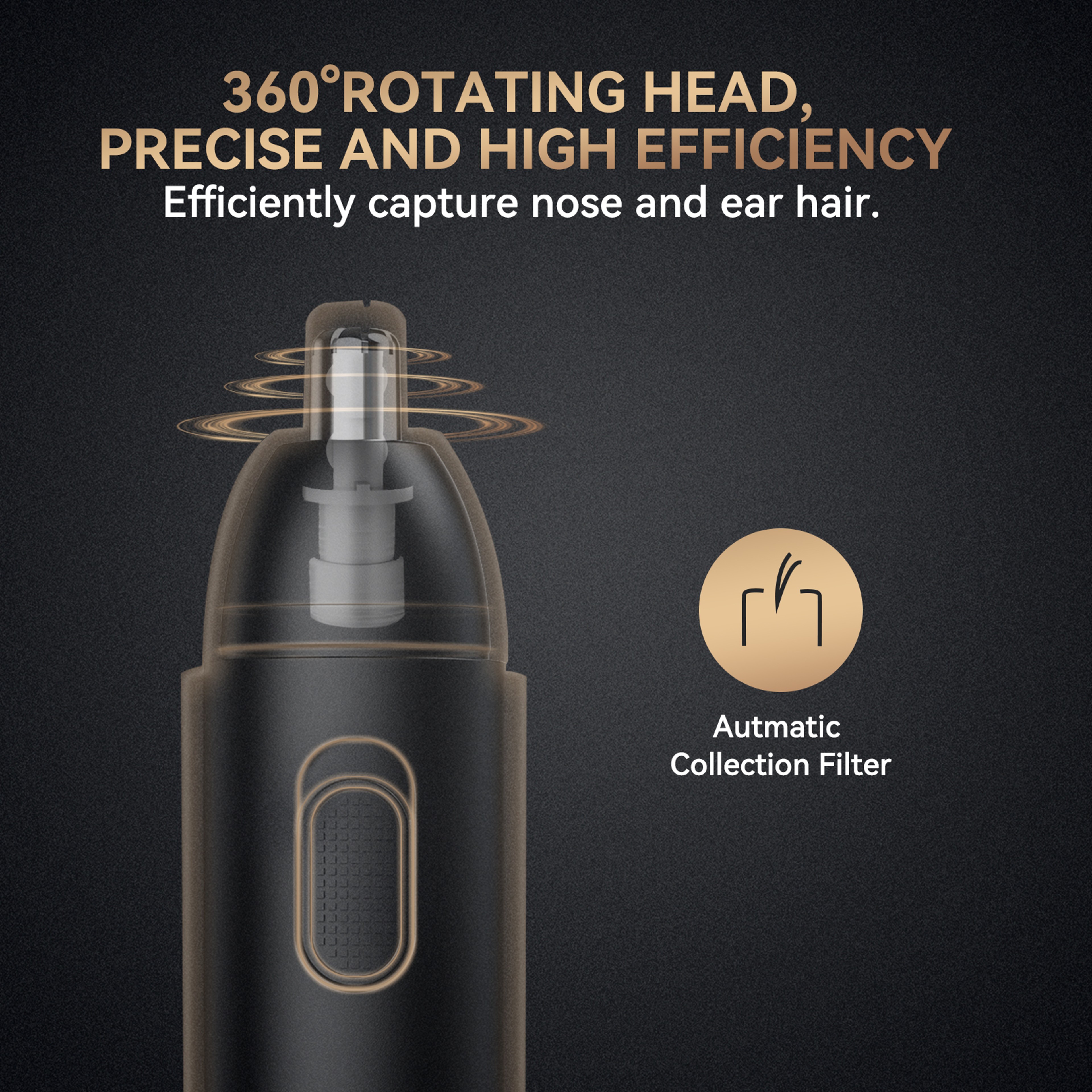 Rechargeable Nose Hair Trimmer For Men Painless Safe Rotating Dual Blade Shaver 2
