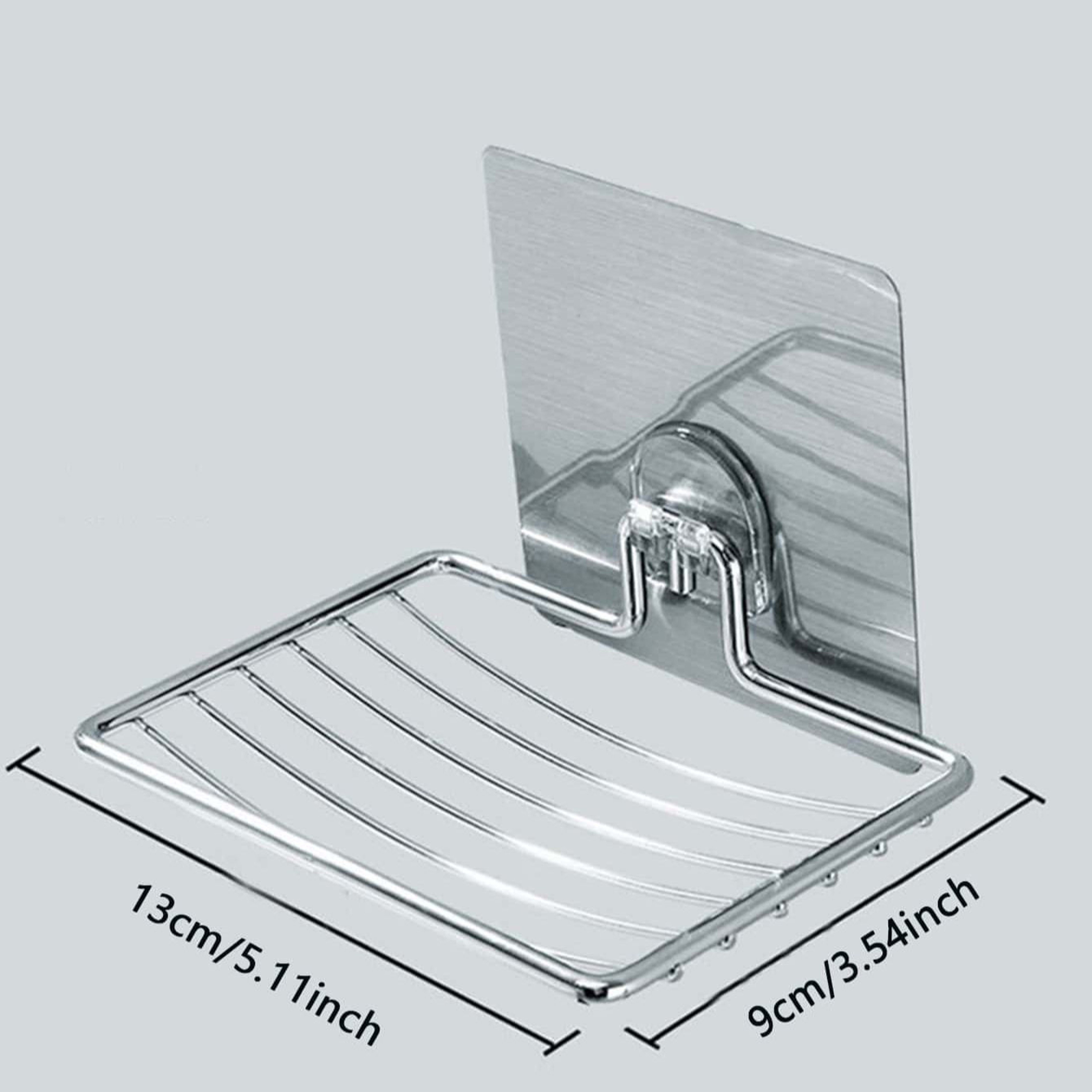 Stainless Steel Punch Free Soap Rack Luxury Wall Hanging Soap Box 2