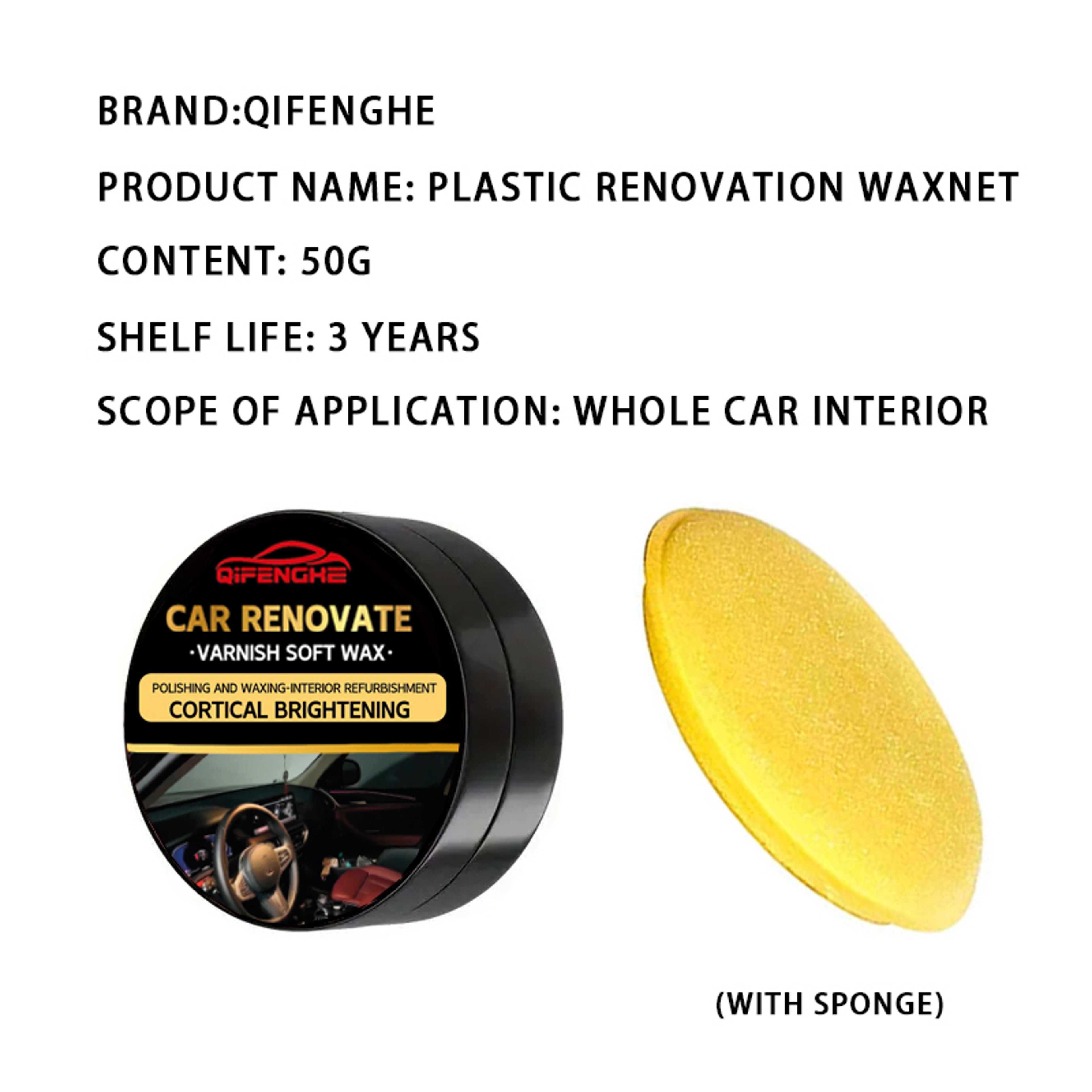 Crystal Clear Car Interior Restorer Wax Auto Panel Renewal  Polish For Plastic  Vinyl 4