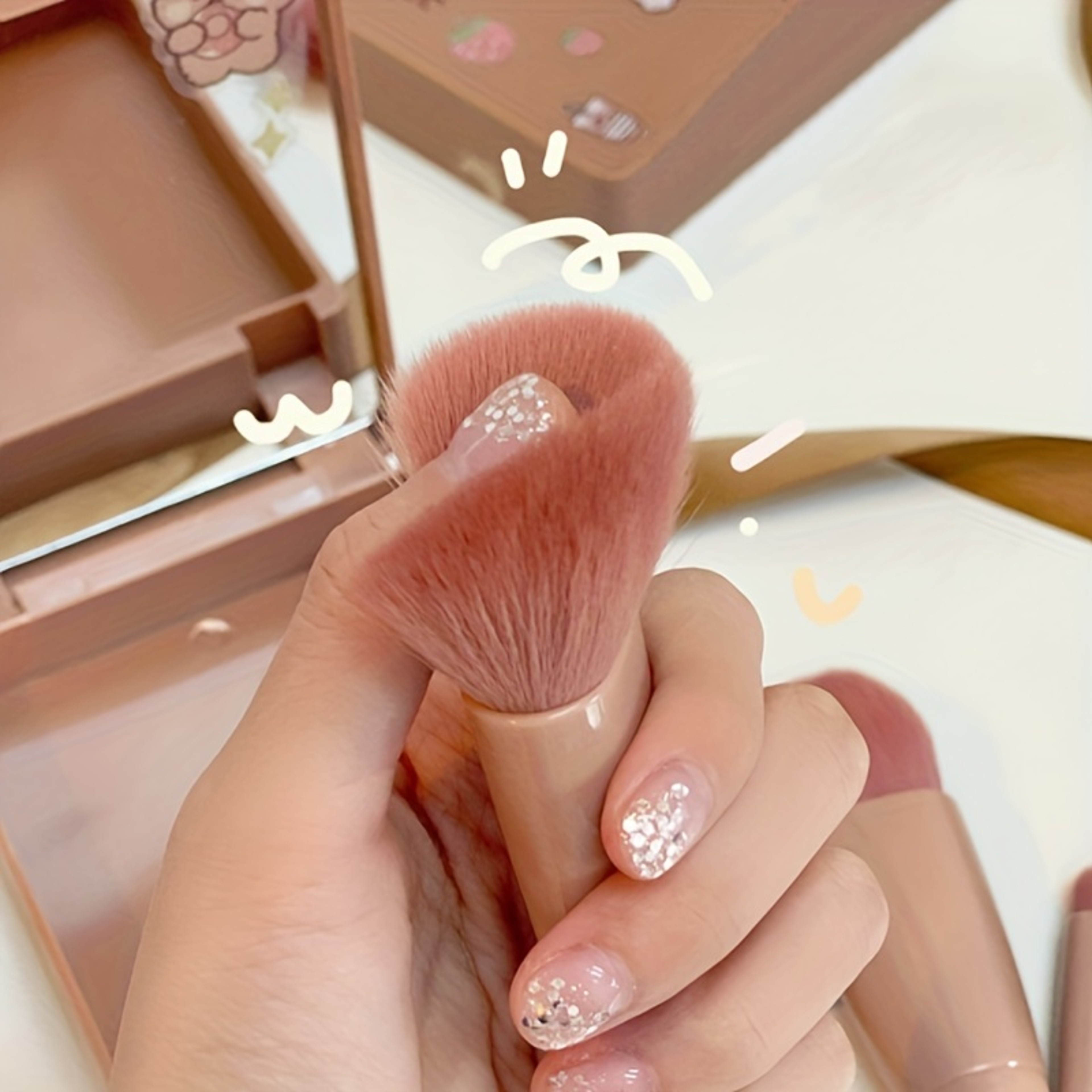 Portable Makeup Brush Set With Mirror Foldable Travel Kit Compact  Convenient Mini Makeup Brush Set 1