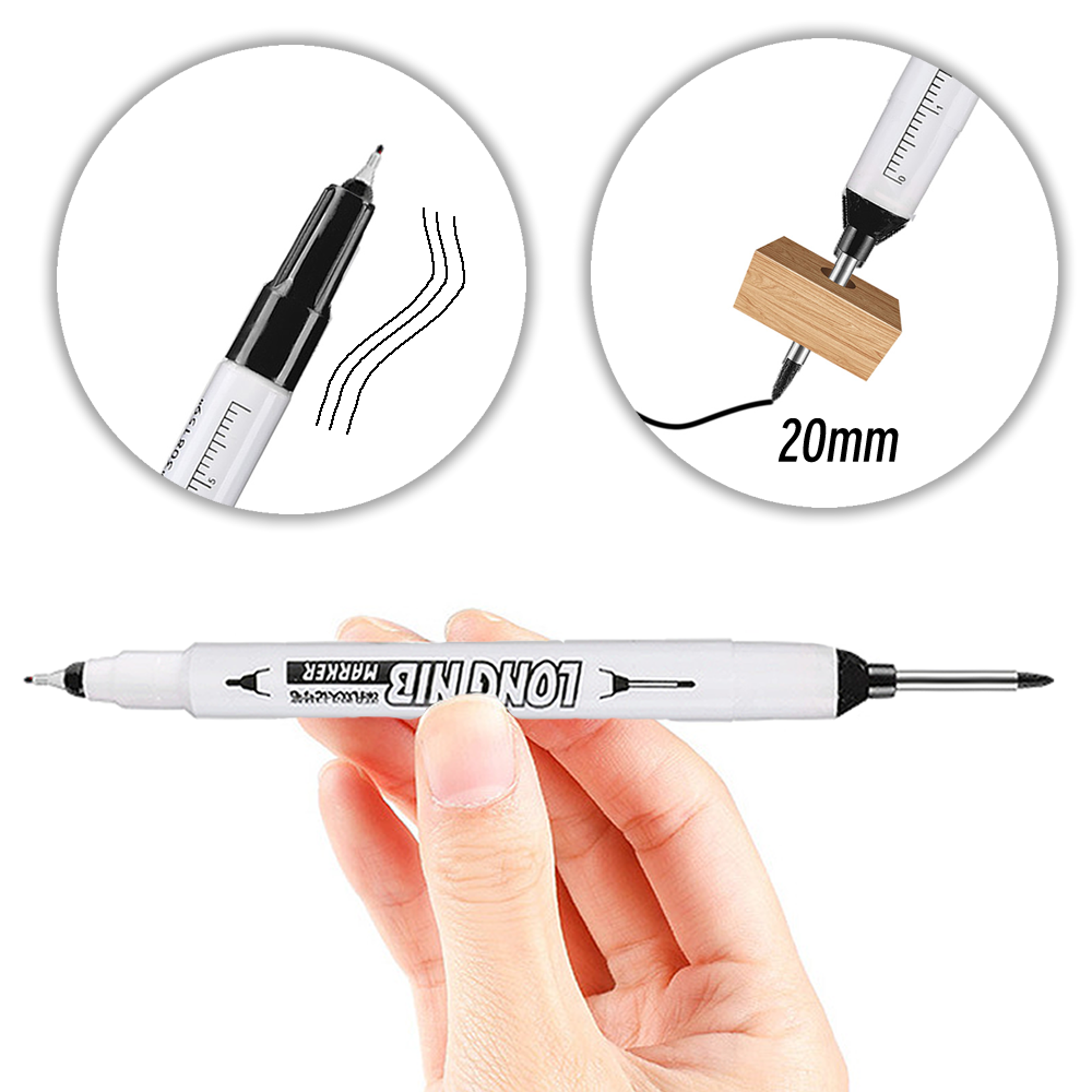 Double Tip Waterproof Nib Markers For Metal Wood  Bathroom Decor Multi Purpose Fine Tip Markers 7