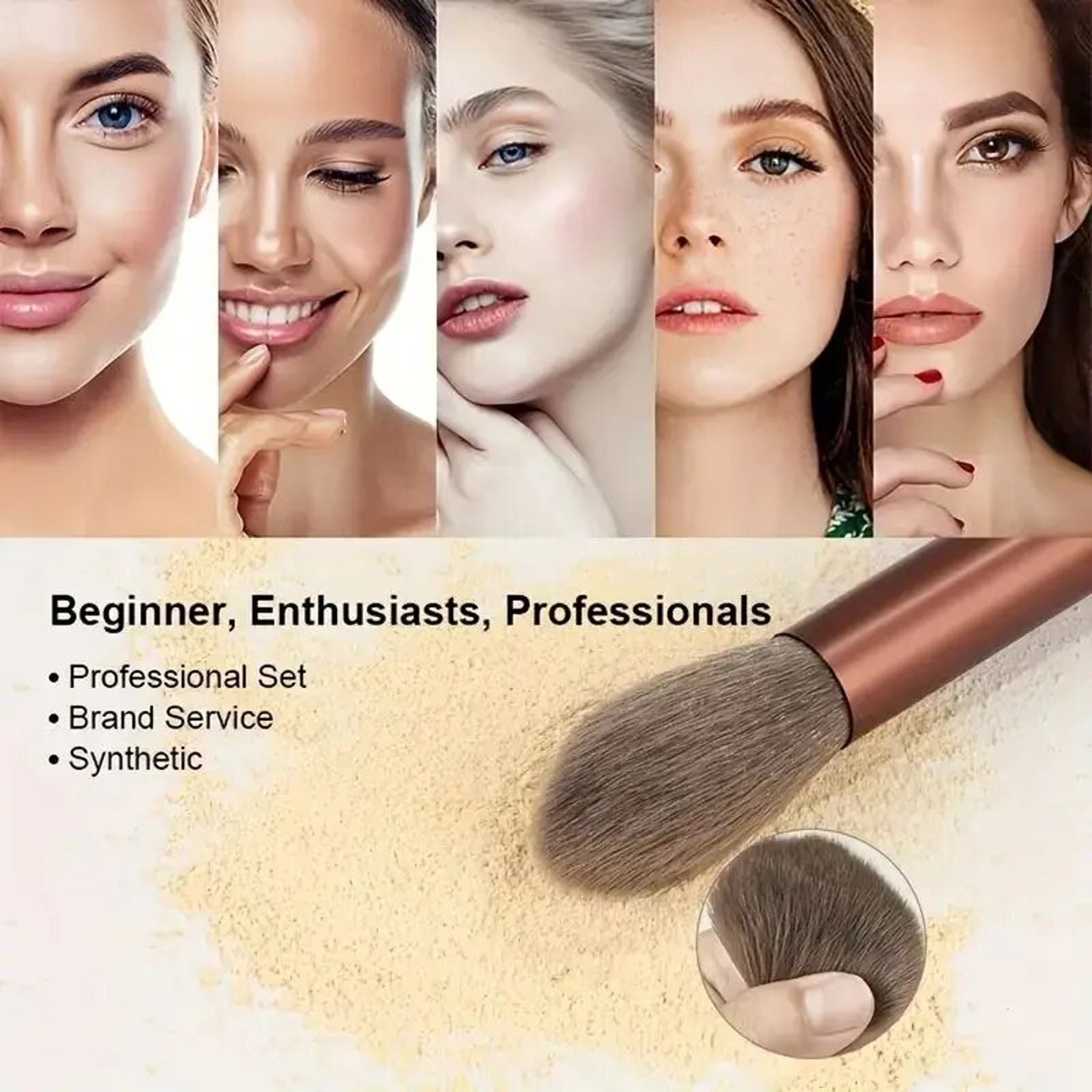 Soft Fluffy Makeup Brush Set Premium Kabuki  Blending Brushes For Flawless Foundation Powder And Ey 5
