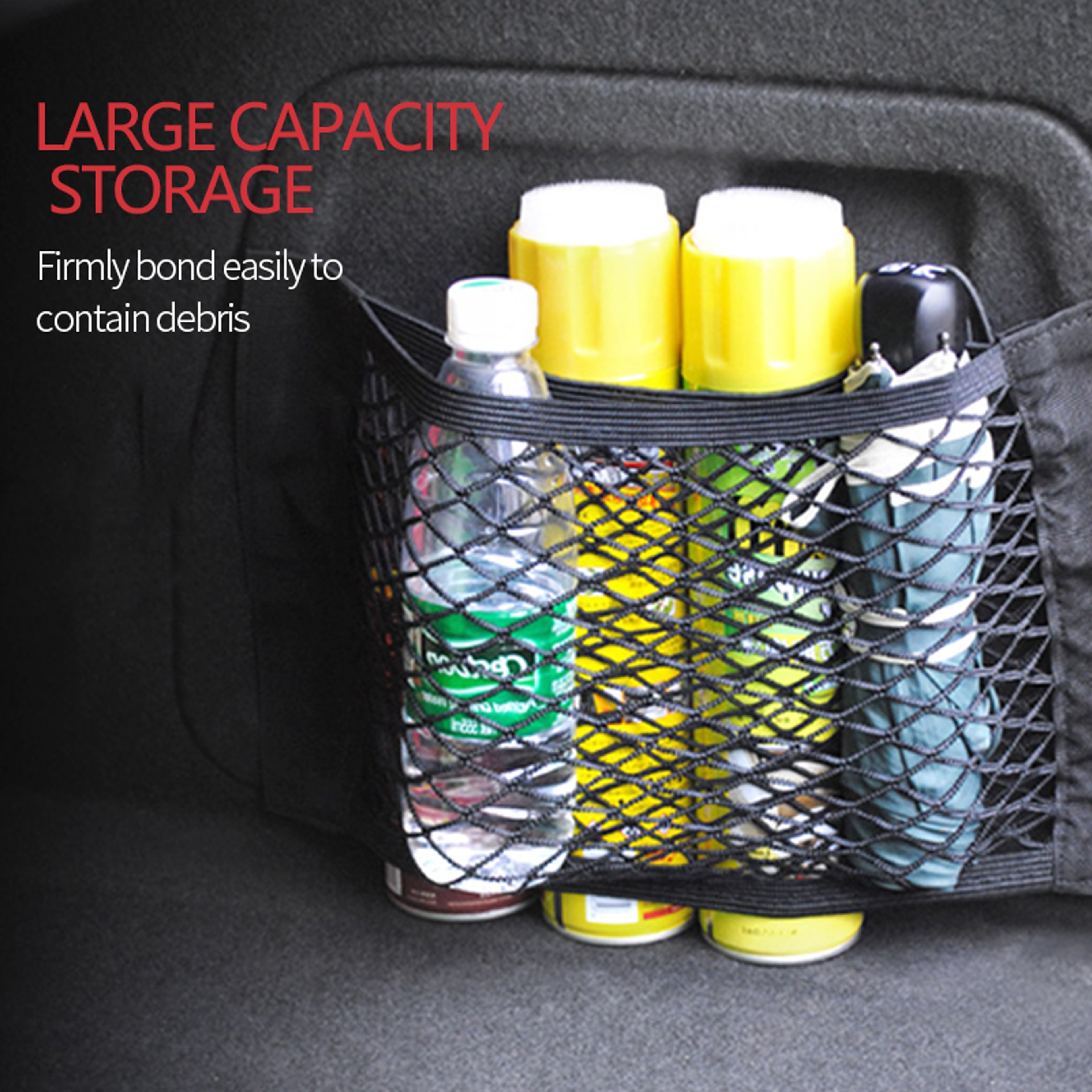 Car Trunk Mesh Organizer Universal Auto Storage Net With Magic Tape 7