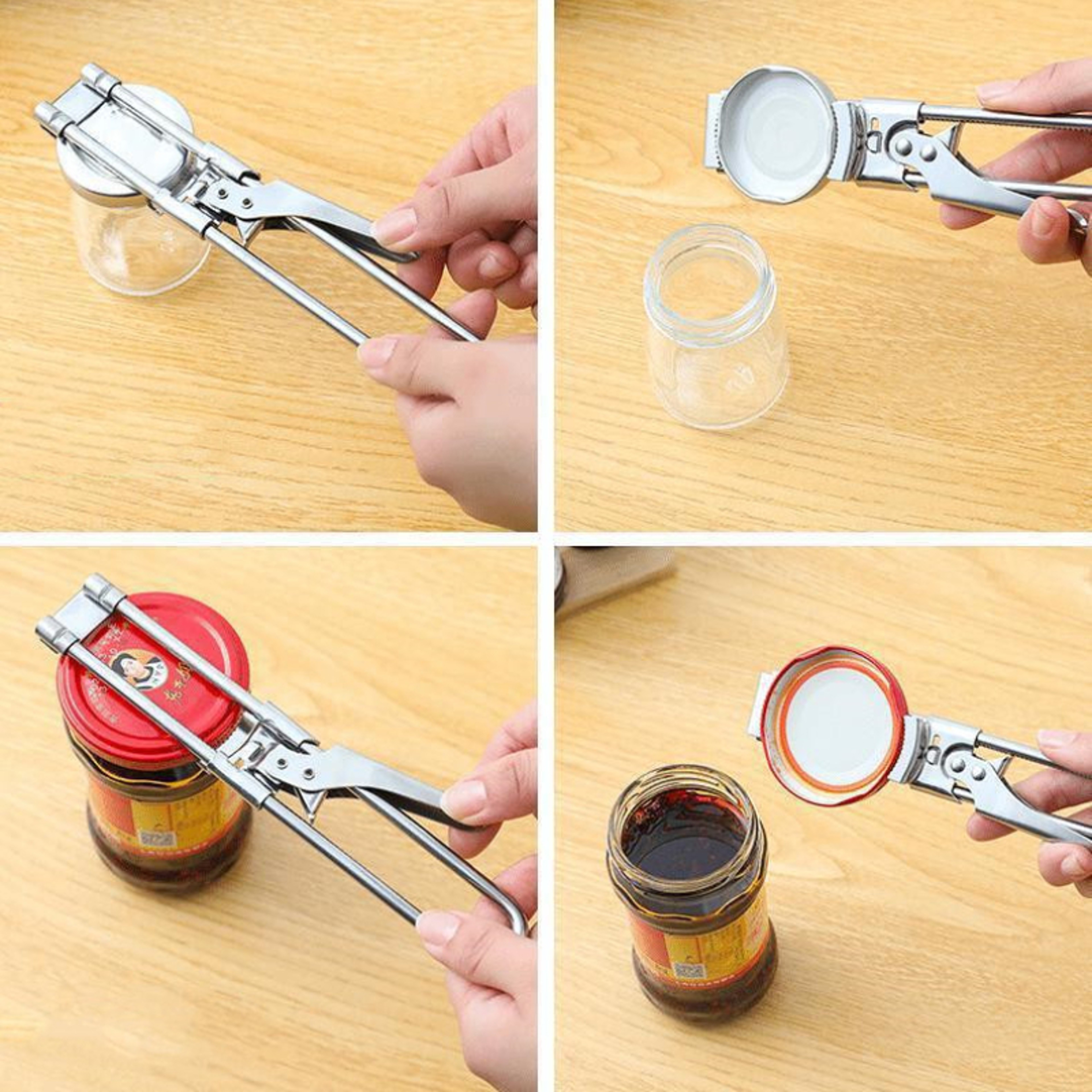 Adjustable Stainless Steel Jar  Bottle Opener Effortless Labor Saving Kitchen Tool 1